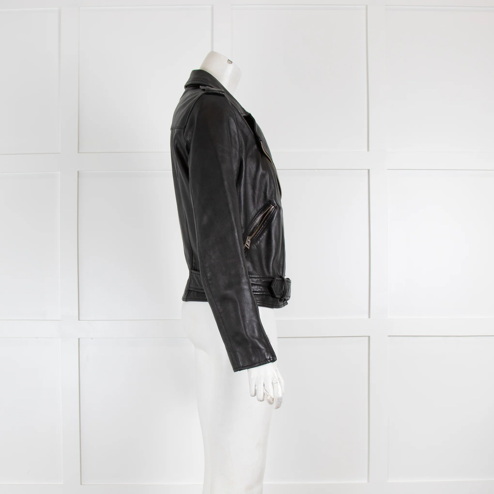 All Saints Black Leather Jacket - Image 2