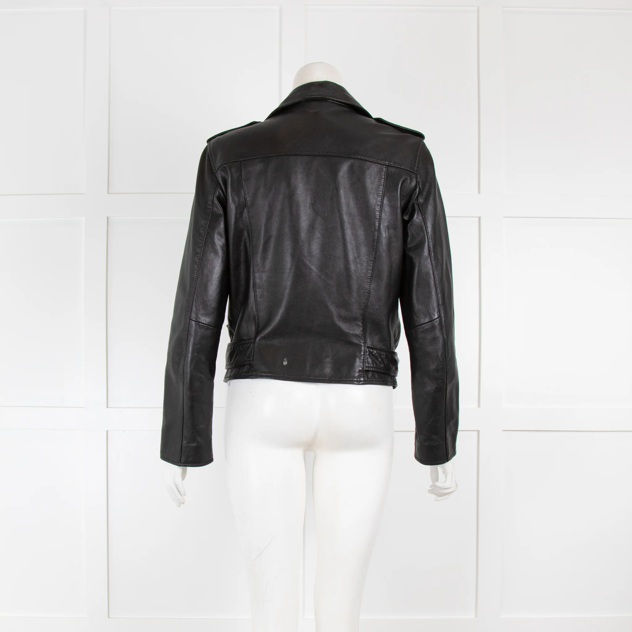 All Saints Black Leather Jacket - Image 3