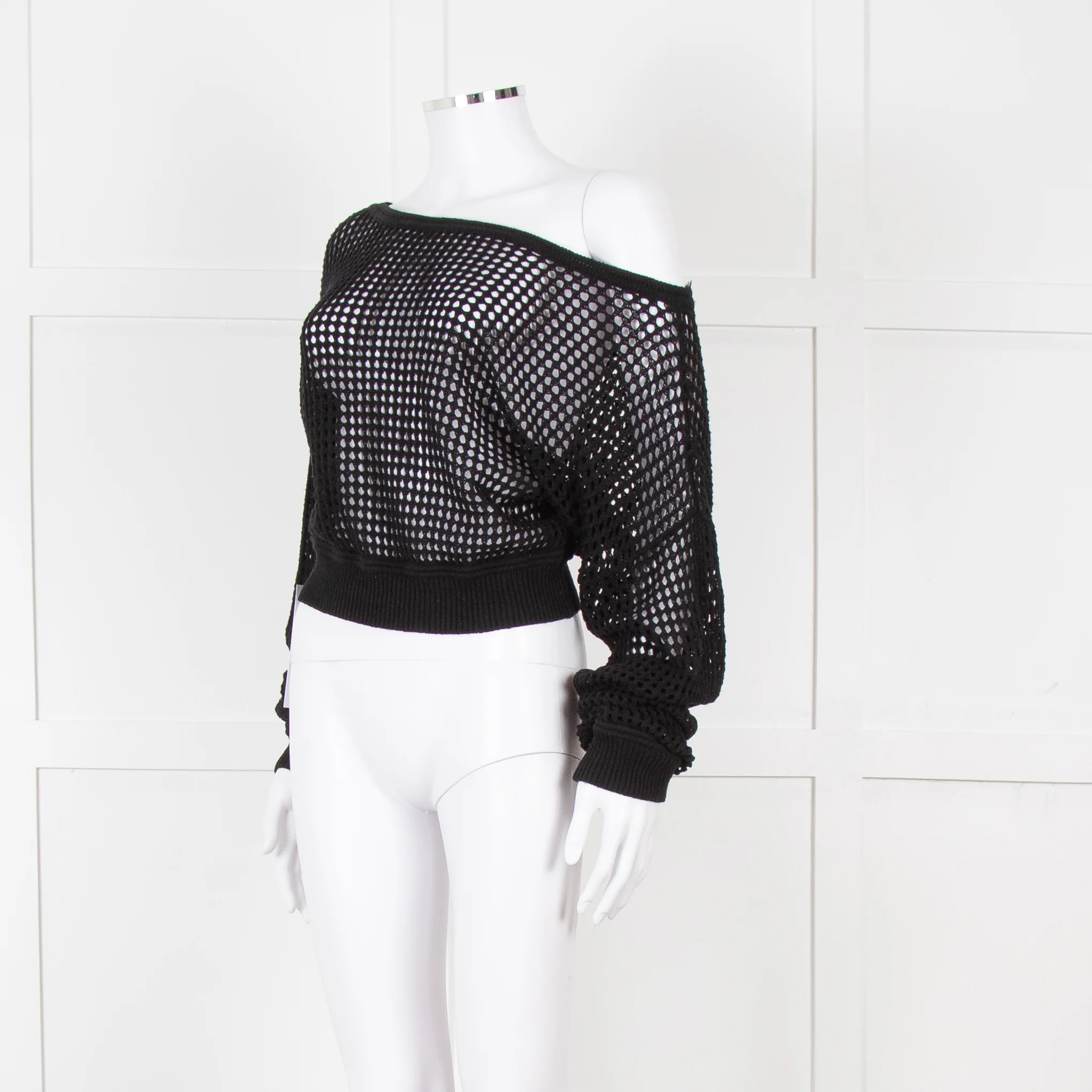 Alo Black Crochet Crop Jumper - Image 2