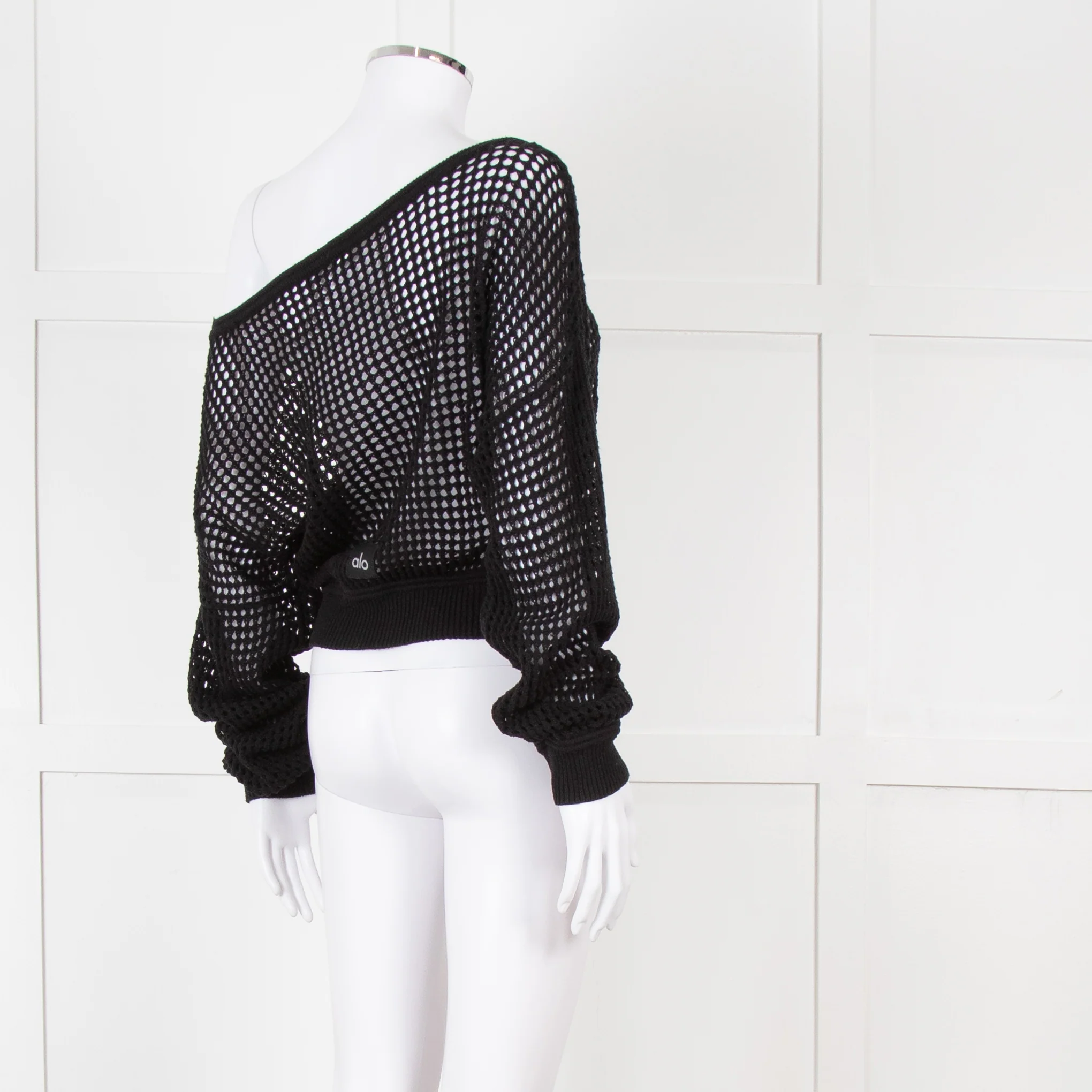 Alo Black Crochet Crop Jumper - Image 6