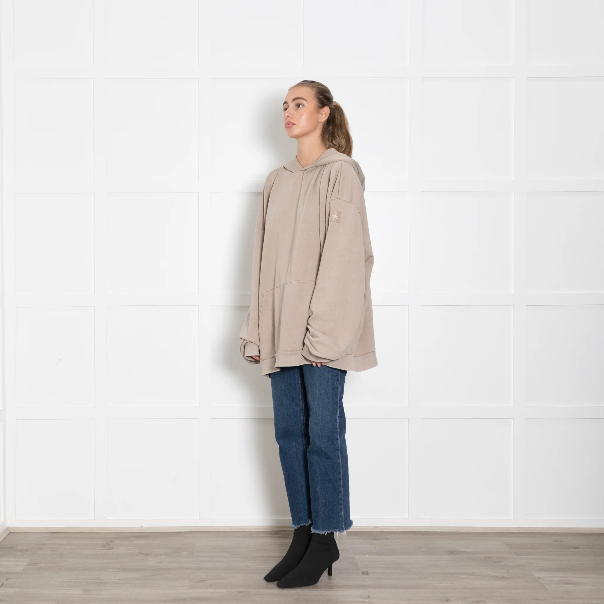 Alo yoga Chill Vintage Wash Taupe Hoodie - Image 3