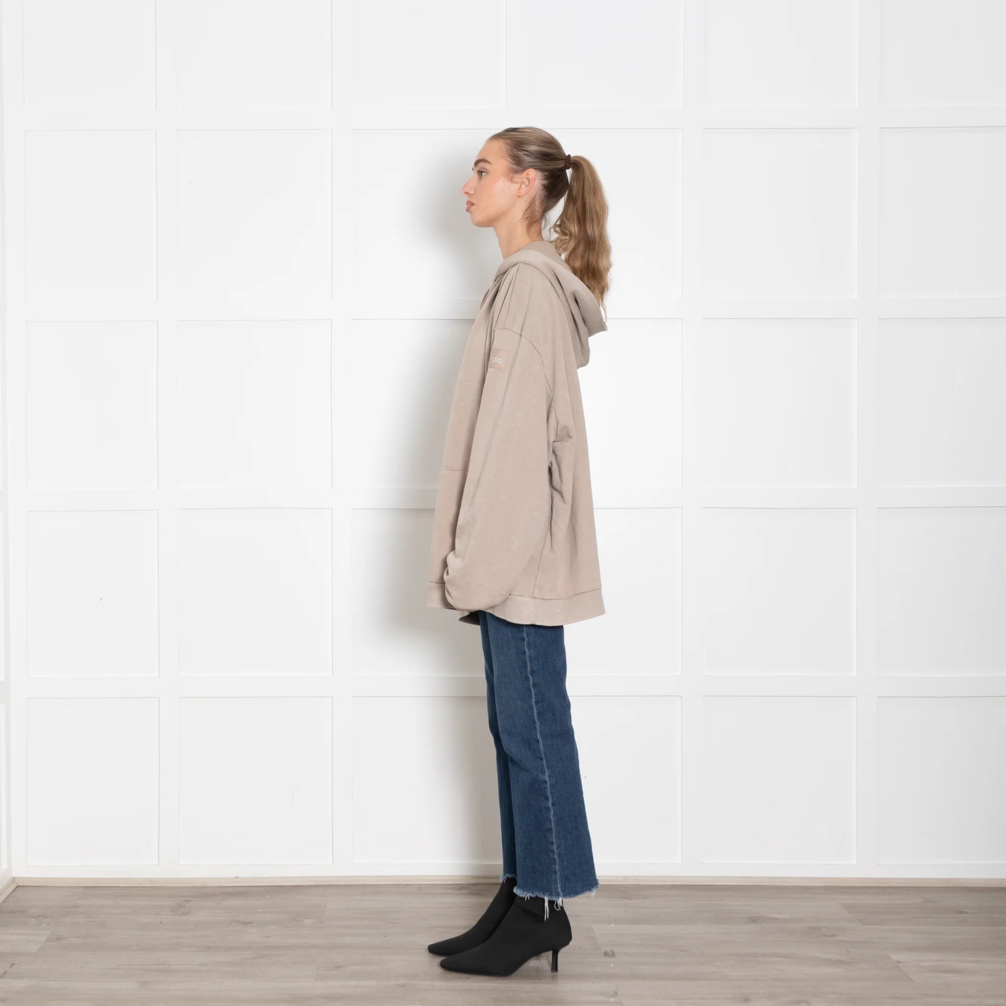 Alo yoga Chill Vintage Wash Taupe Hoodie - Image 4