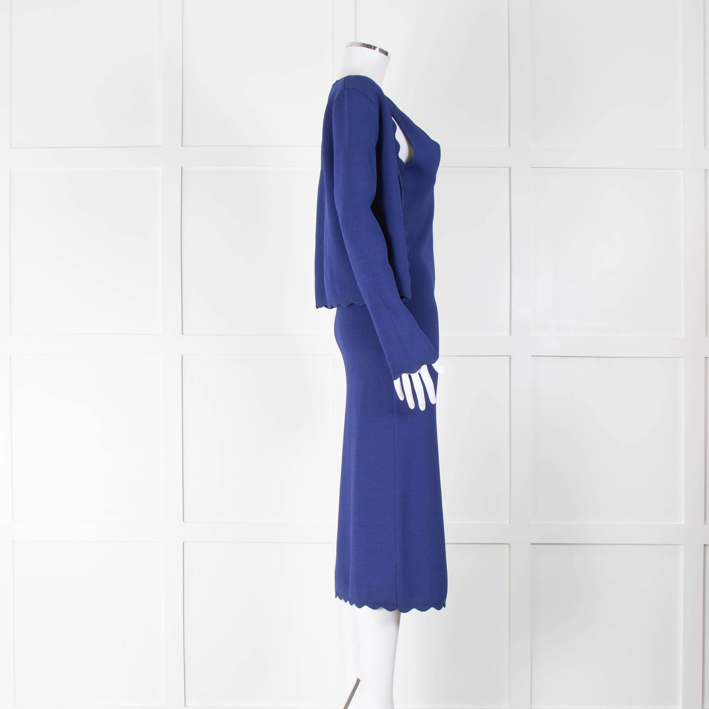 Altuzarra Blue Knit Bodycon Dress with Jacket - Image 2