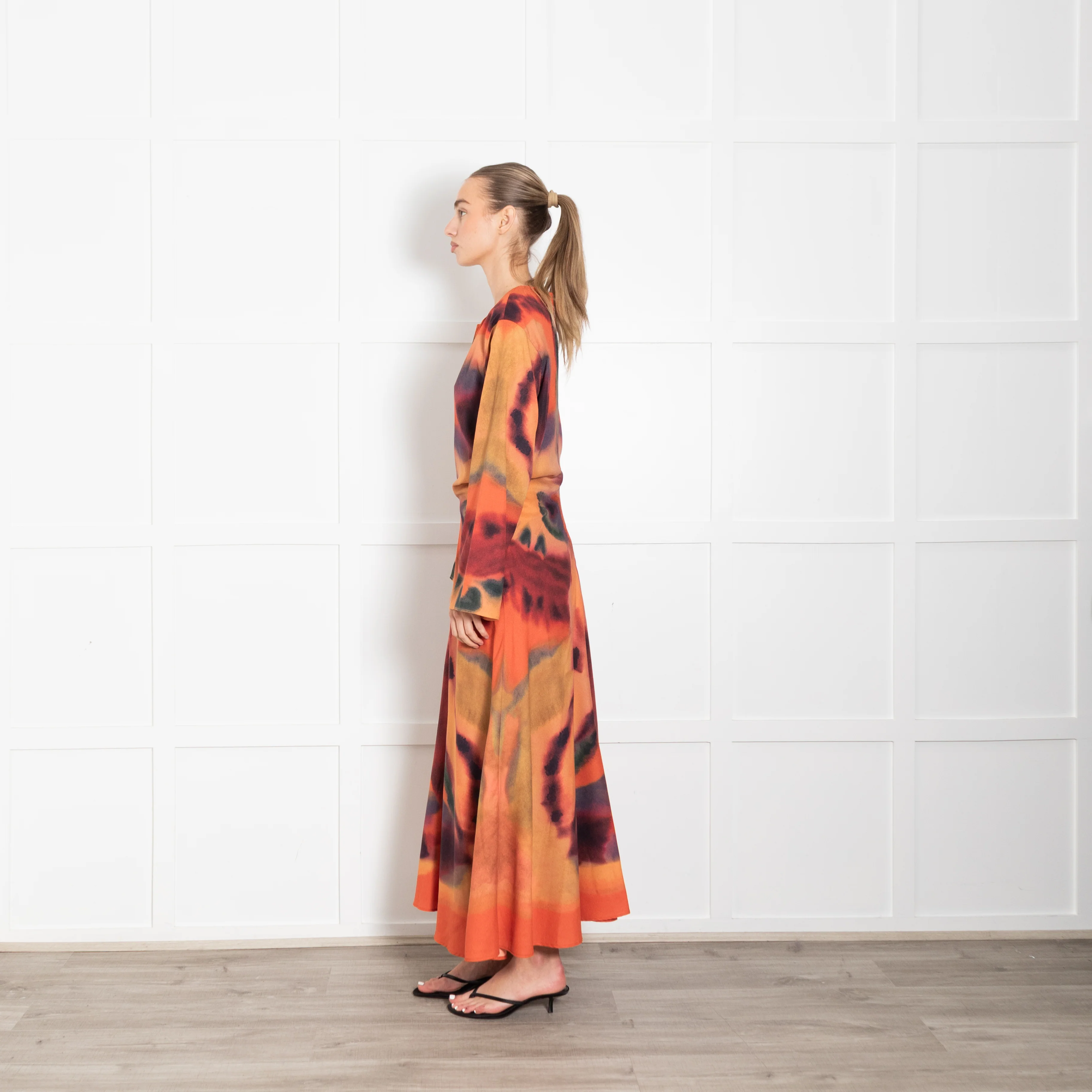 Altuzarra Orange Multicolour Maxi Dress With Long Sleeves - Image 4
