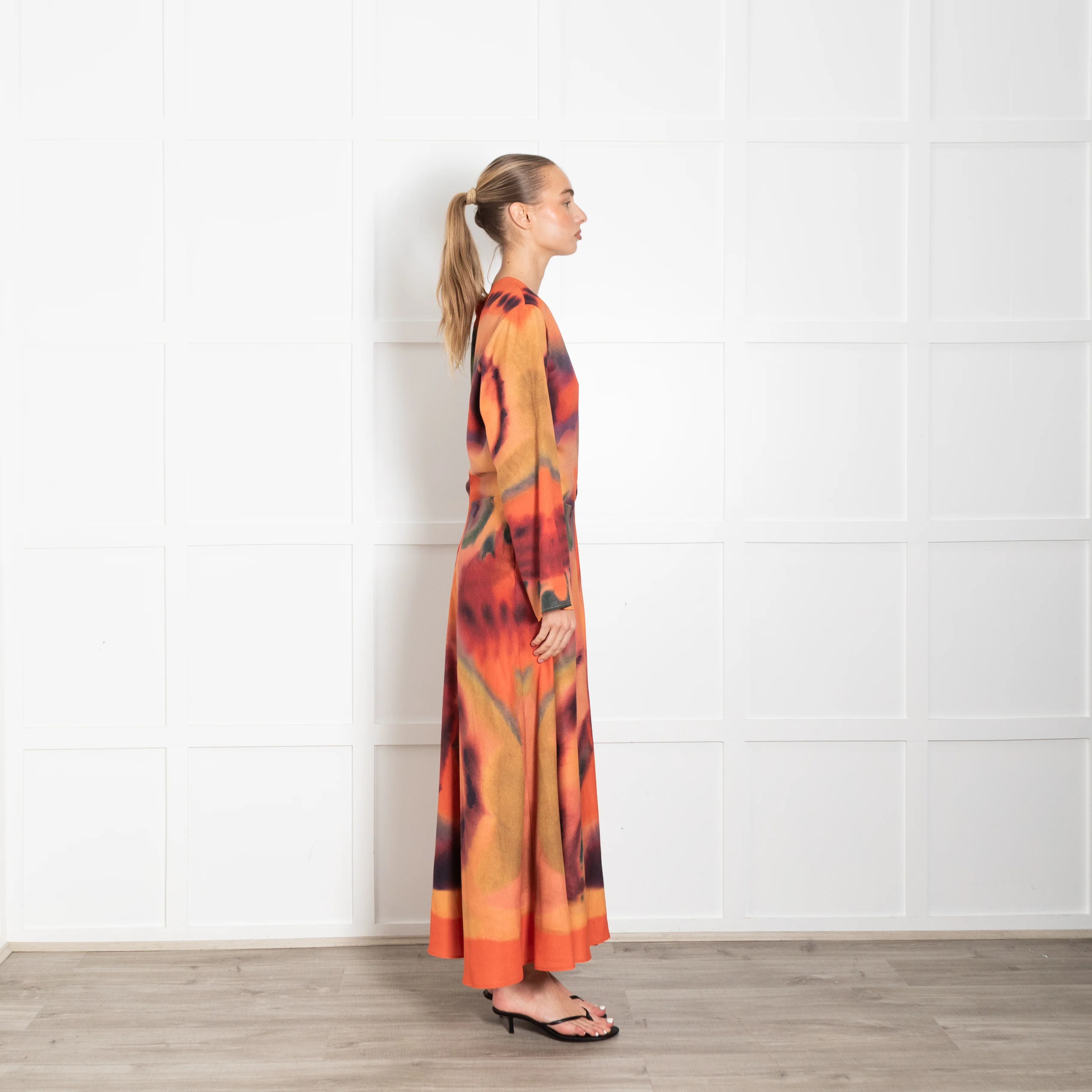 Altuzarra Orange Multicolour Maxi Dress With Long Sleeves - Image 6