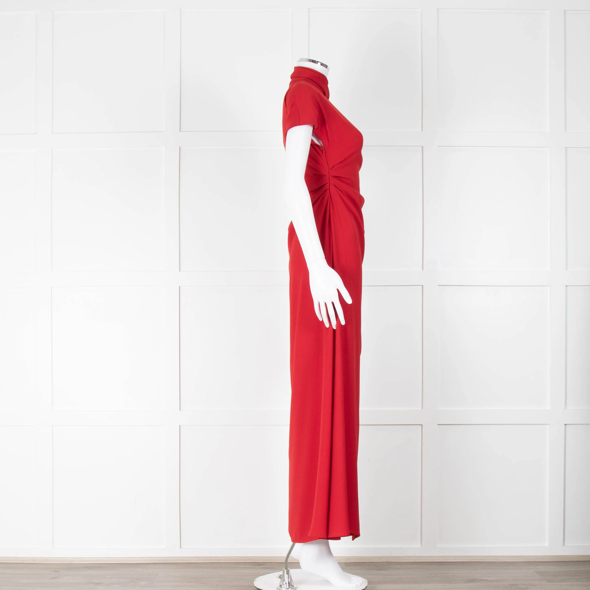 Amal Al Mulla Red Sleeveless Tie Neck Maxi Dress - Image 3