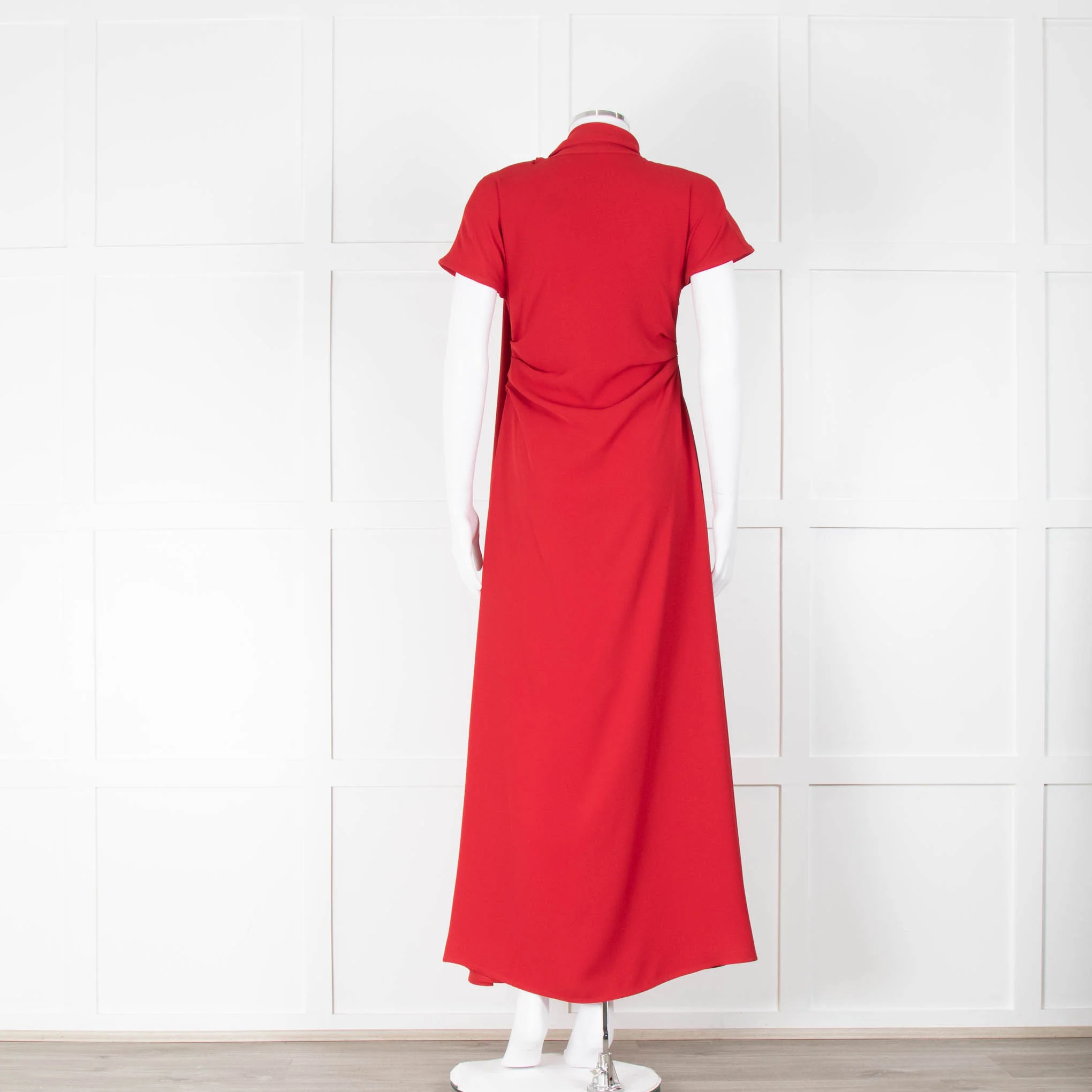 Amal Al Mulla Red Sleeveless Tie Neck Maxi Dress - Image 4