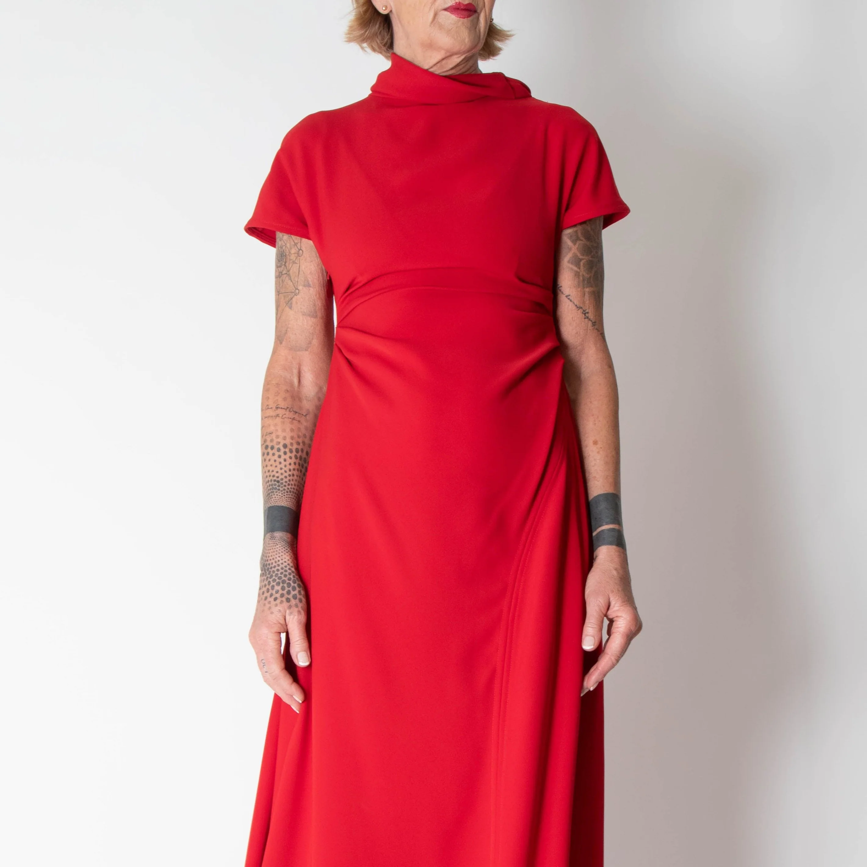 Amal Al Mulla Red Sleeveless Tie Neck Maxi Dress - Image 6