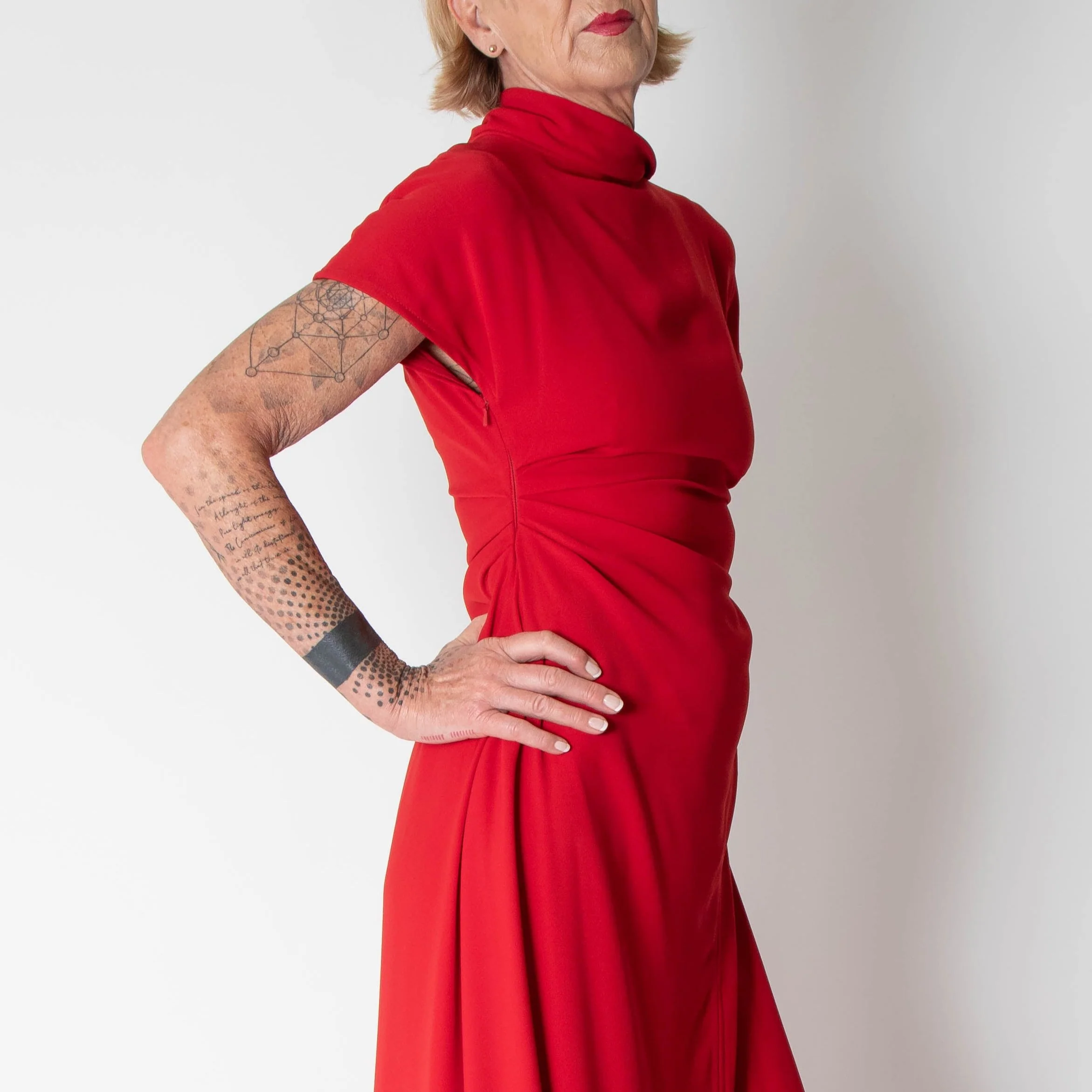 Amal Al Mulla Red Sleeveless Tie Neck Maxi Dress - Image 7