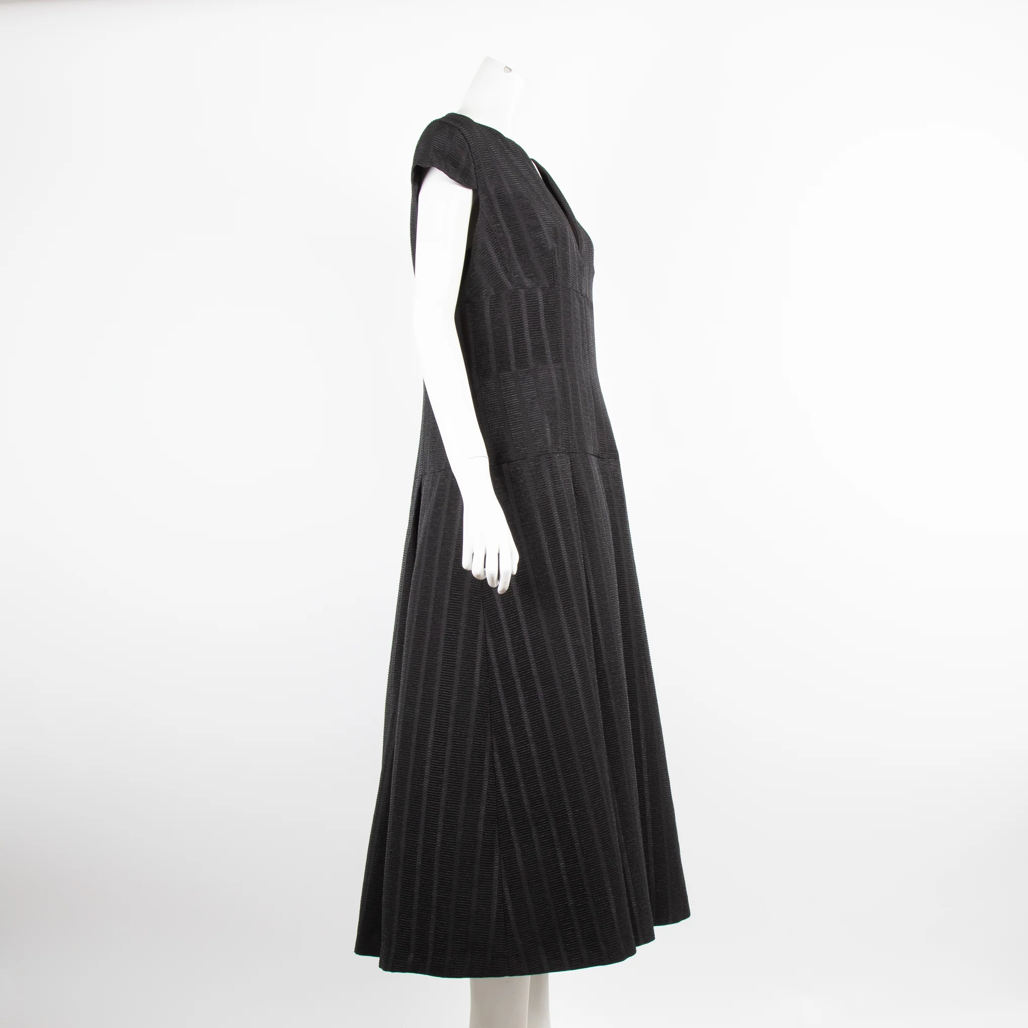Amanda Wakeley Black Ladder Embroidery Dress - Image 2
