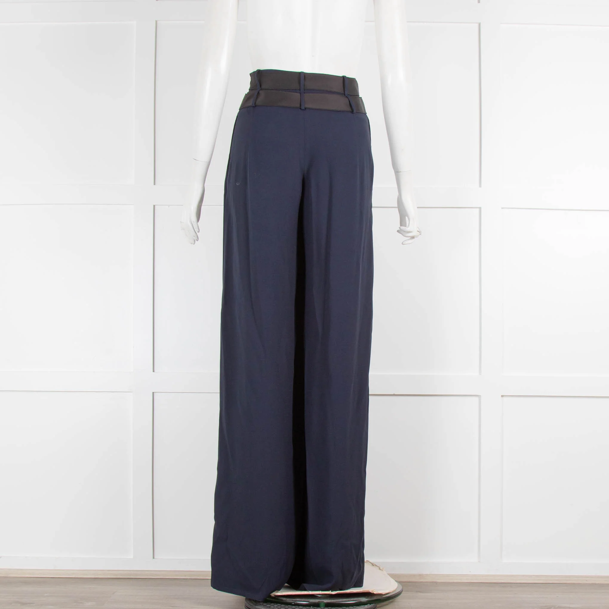 Amanda Wakeley Navy Wide-leg Trousers - Image 3