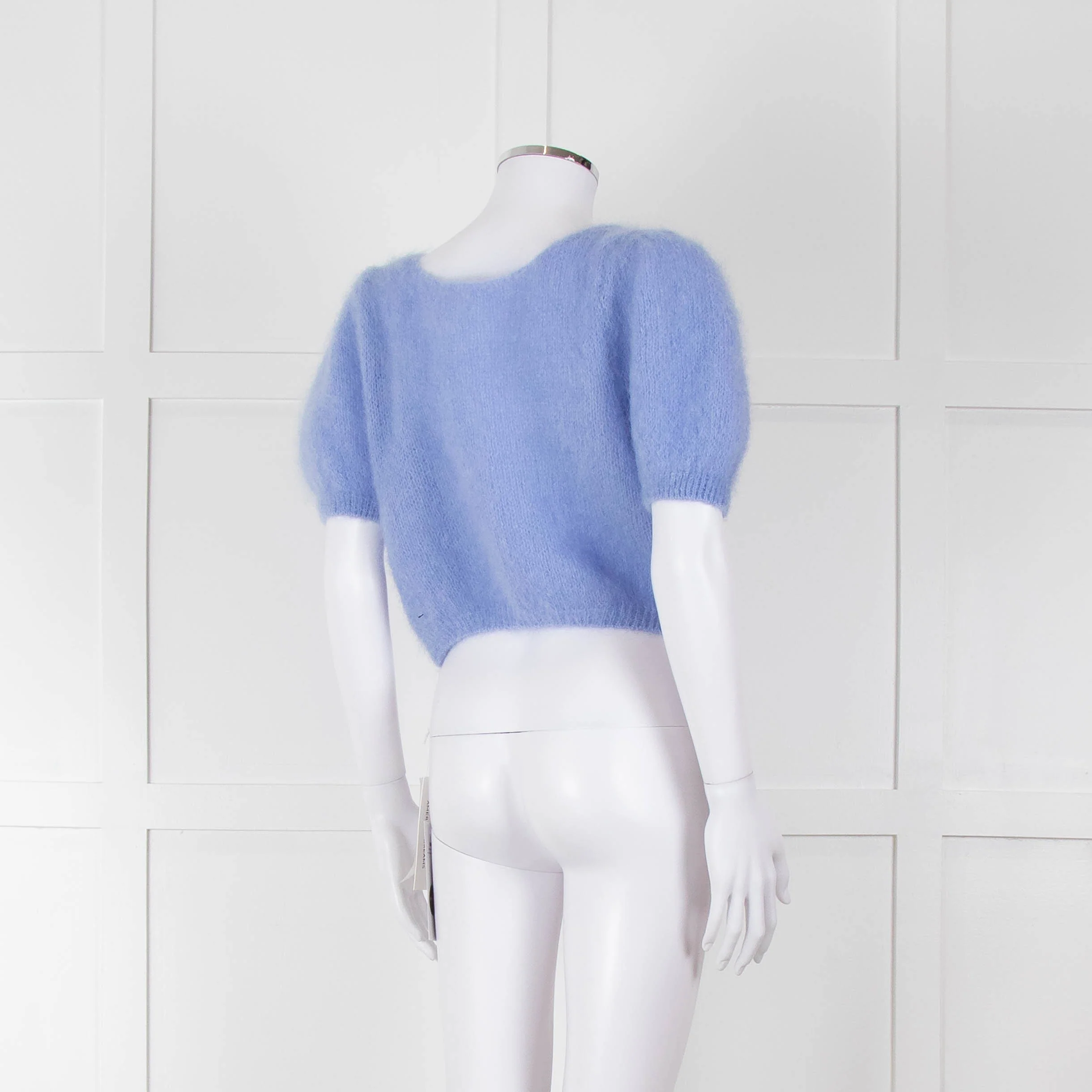 American Dreams Sky Blue Mohair Cap Sleeve Cardigan - Image 4