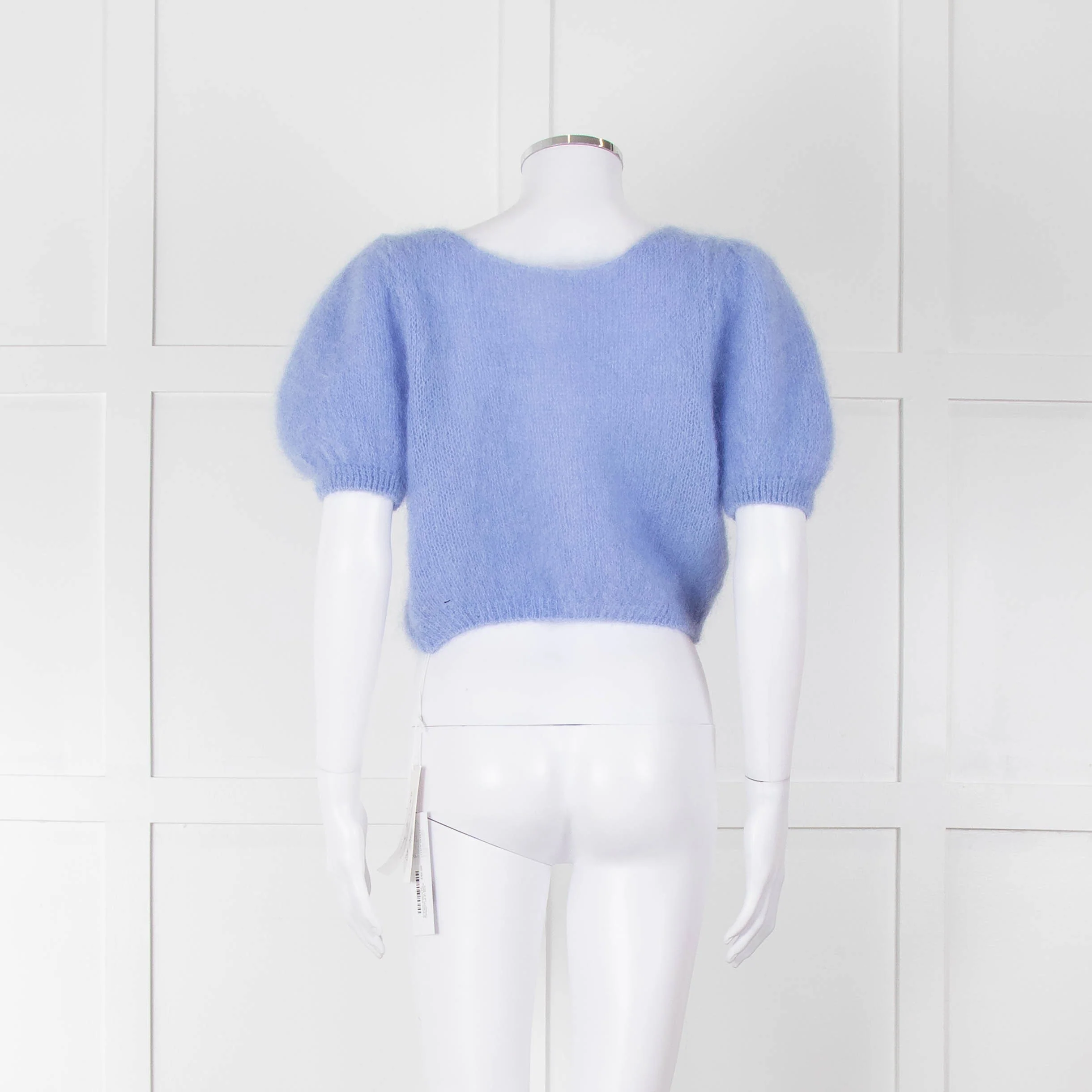 American Dreams Sky Blue Mohair Cap Sleeve Cardigan - Image 5