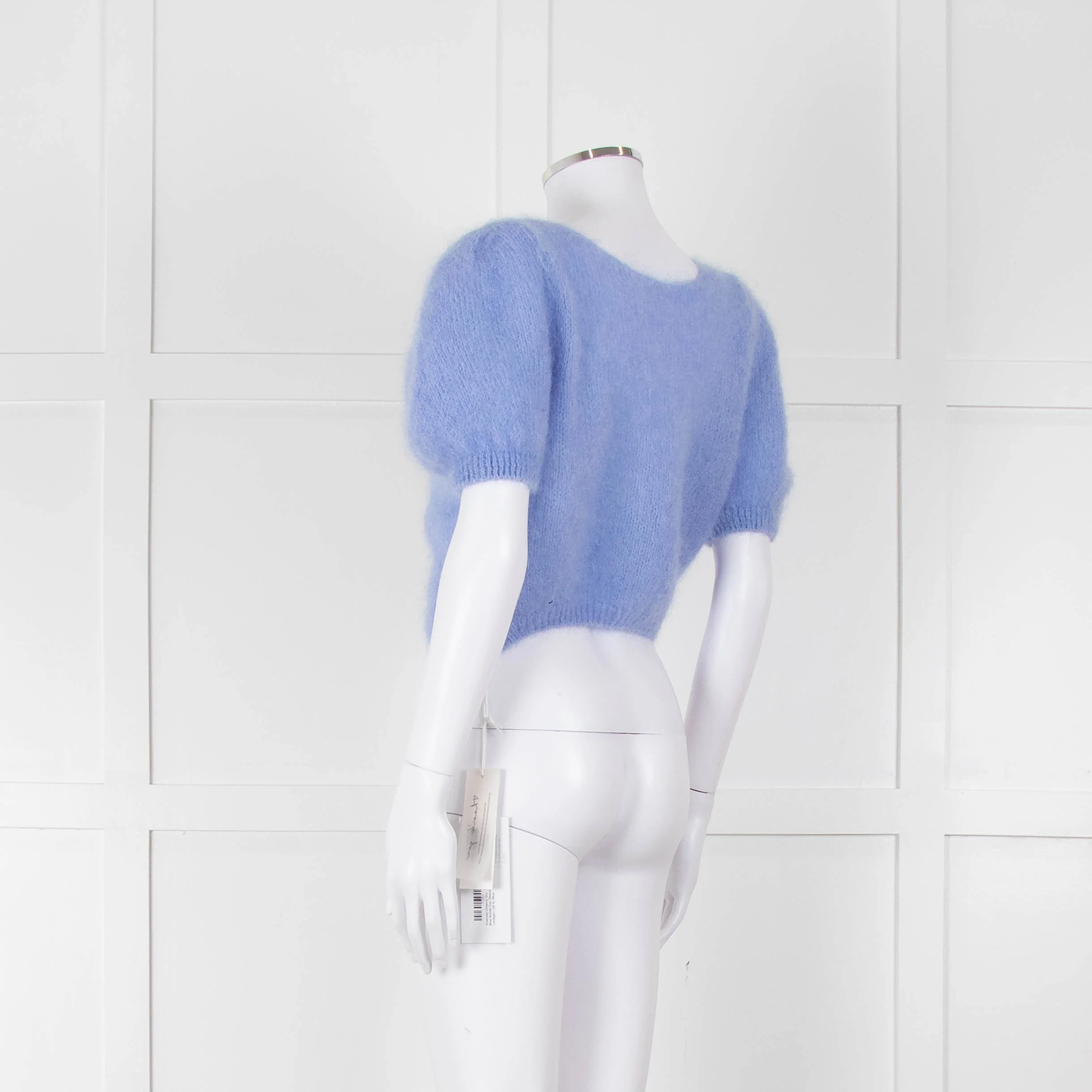 American Dreams Sky Blue Mohair Cap Sleeve Cardigan - Image 6