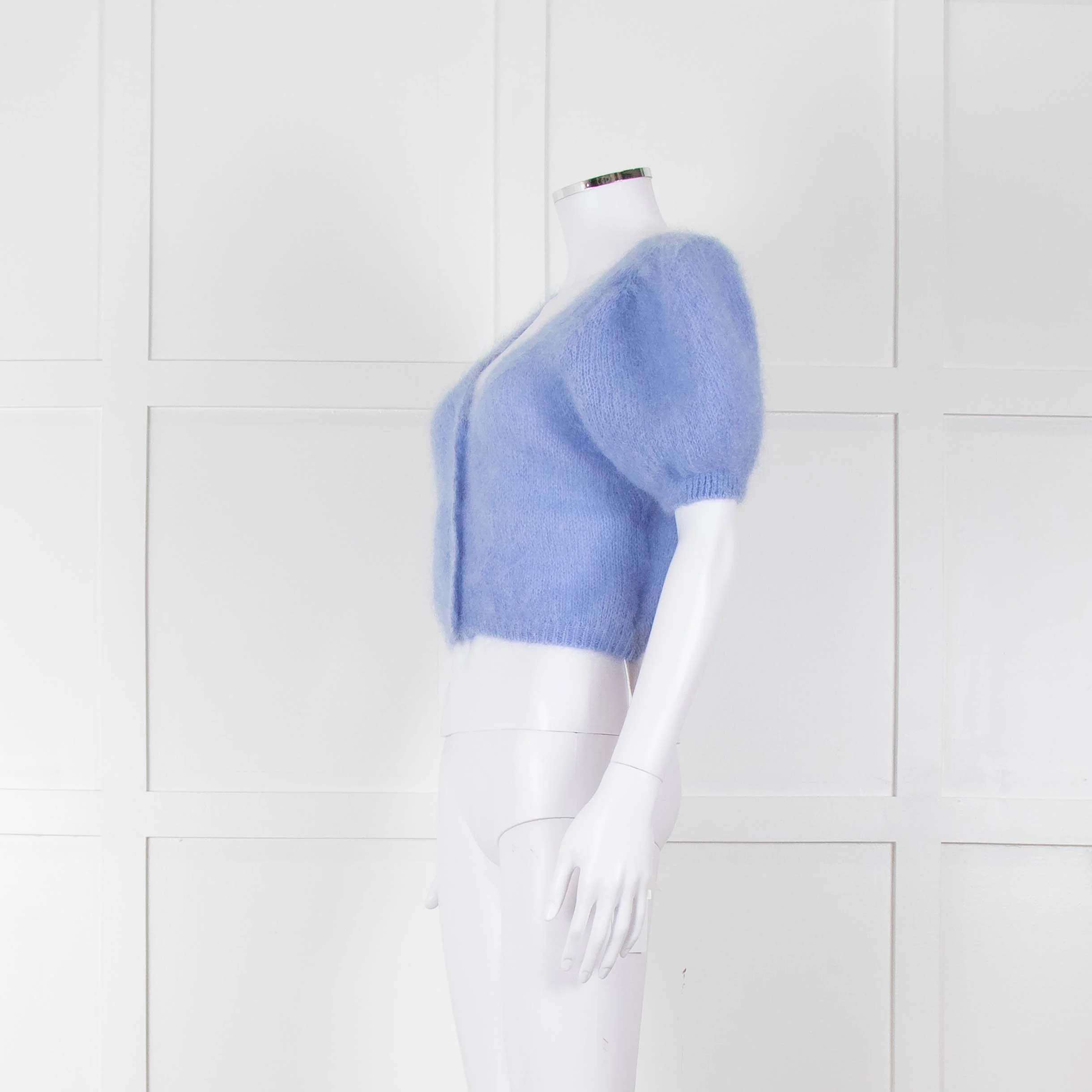 American Dreams Sky Blue Mohair Cap Sleeve Cardigan - Image 7