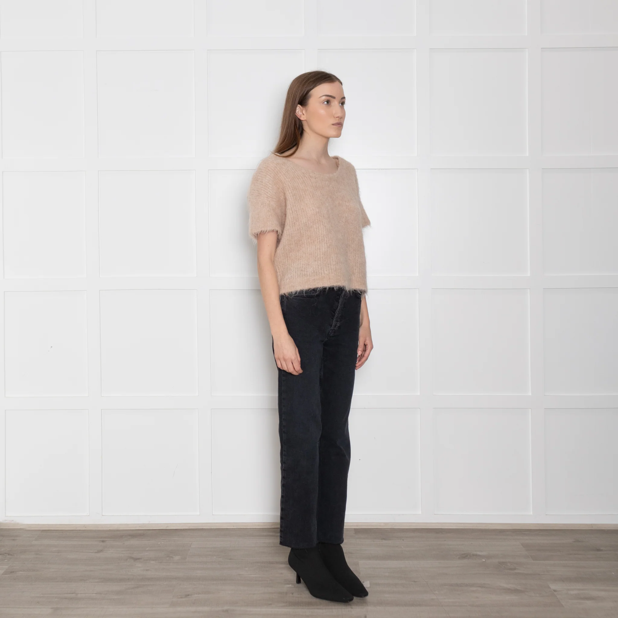 American Vintage Beige Alpaca Short Sleeve Jumper - Image 7