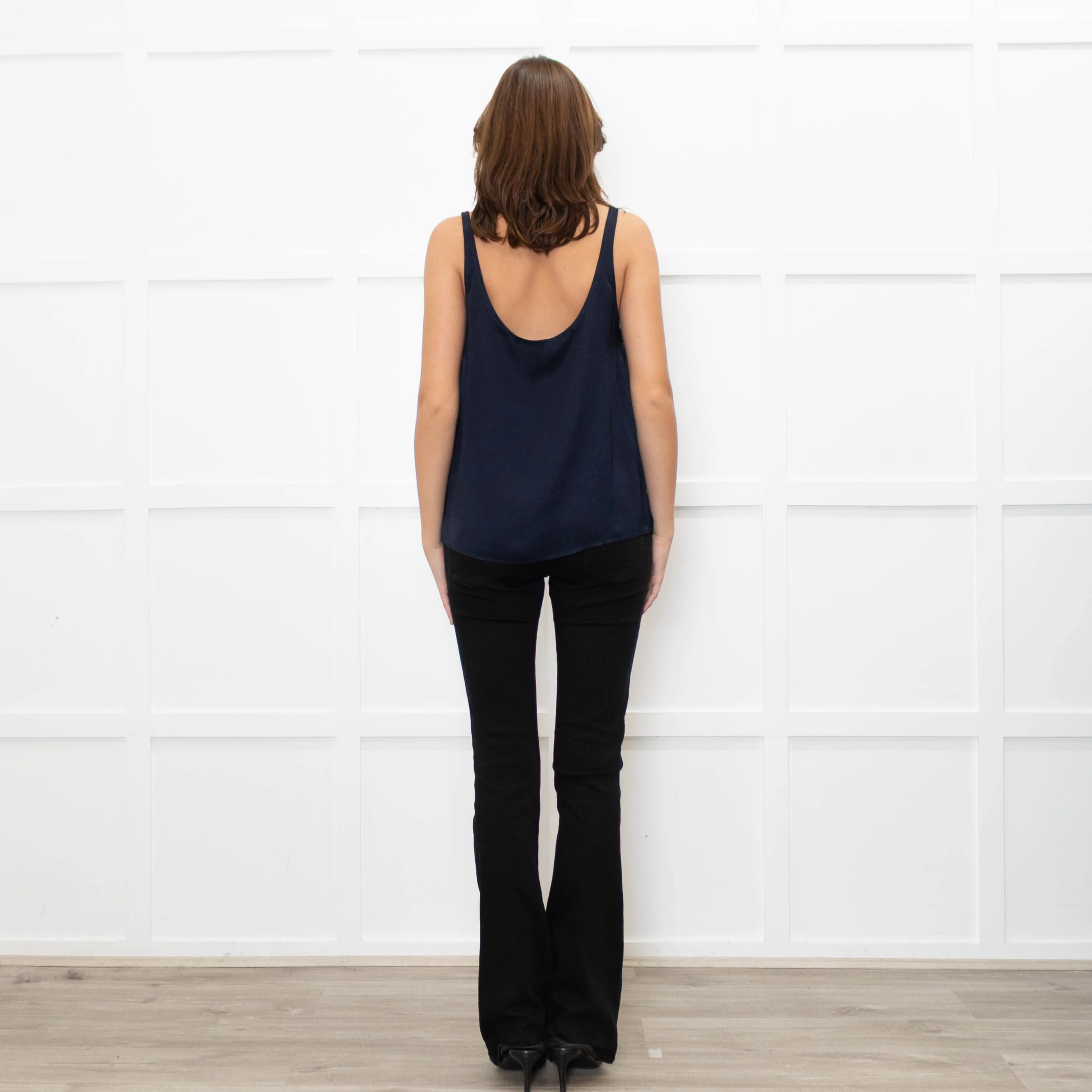 American Vintage Navy Satin Camisole Top - Image 5