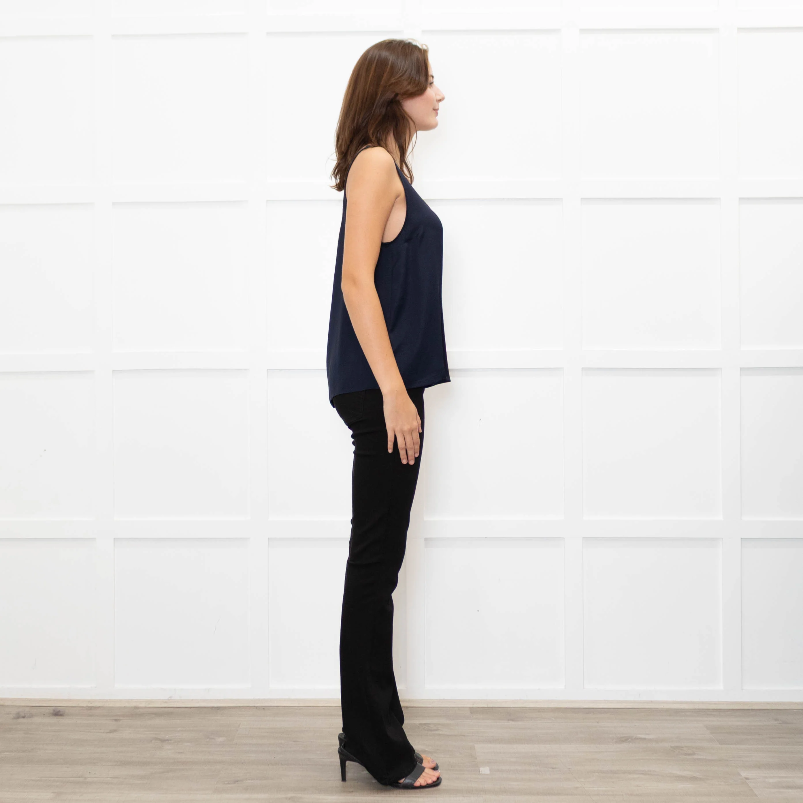 American Vintage Navy Satin Camisole Top - Image 6