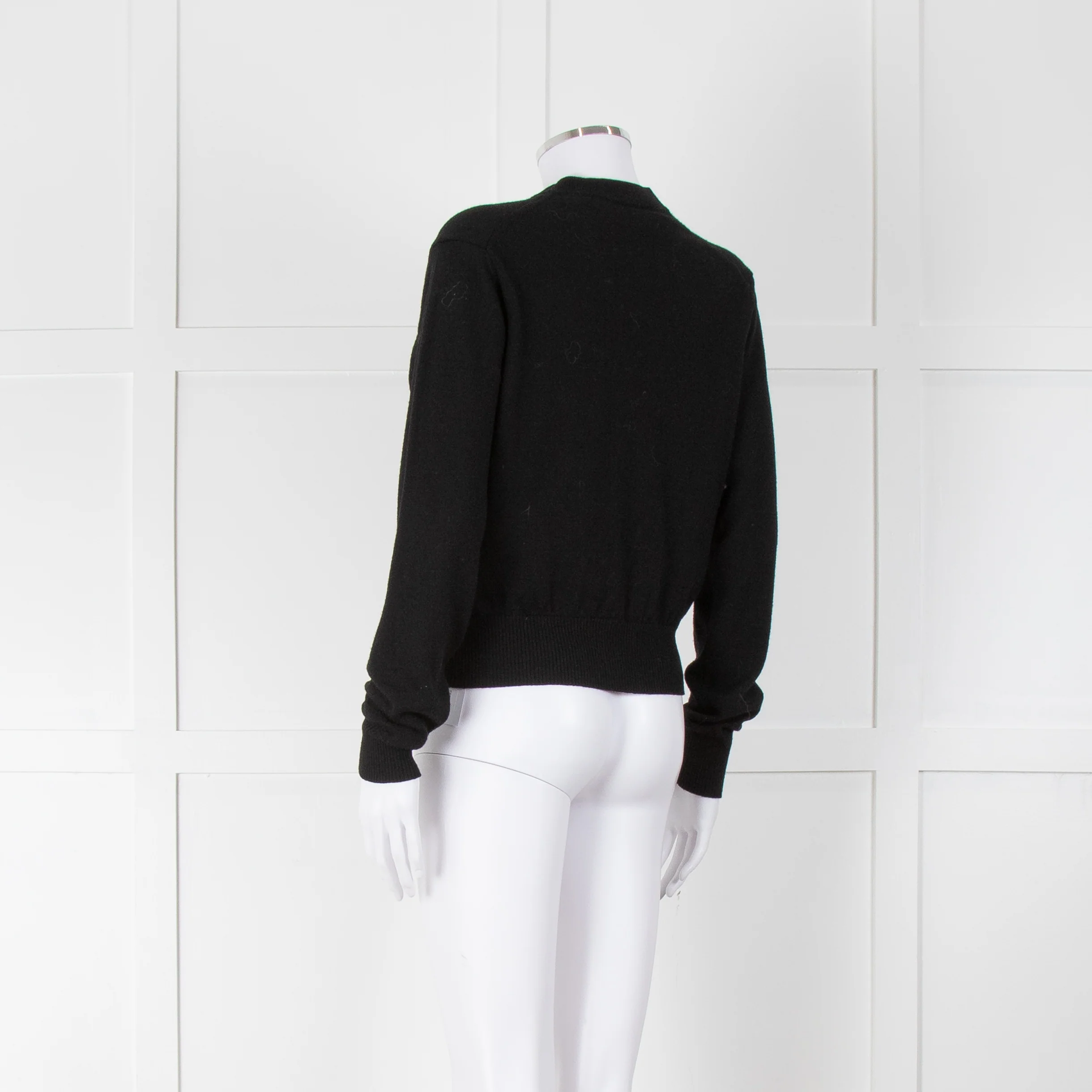 Ami Black Button Up Cardigan with Red Heart - Image 6