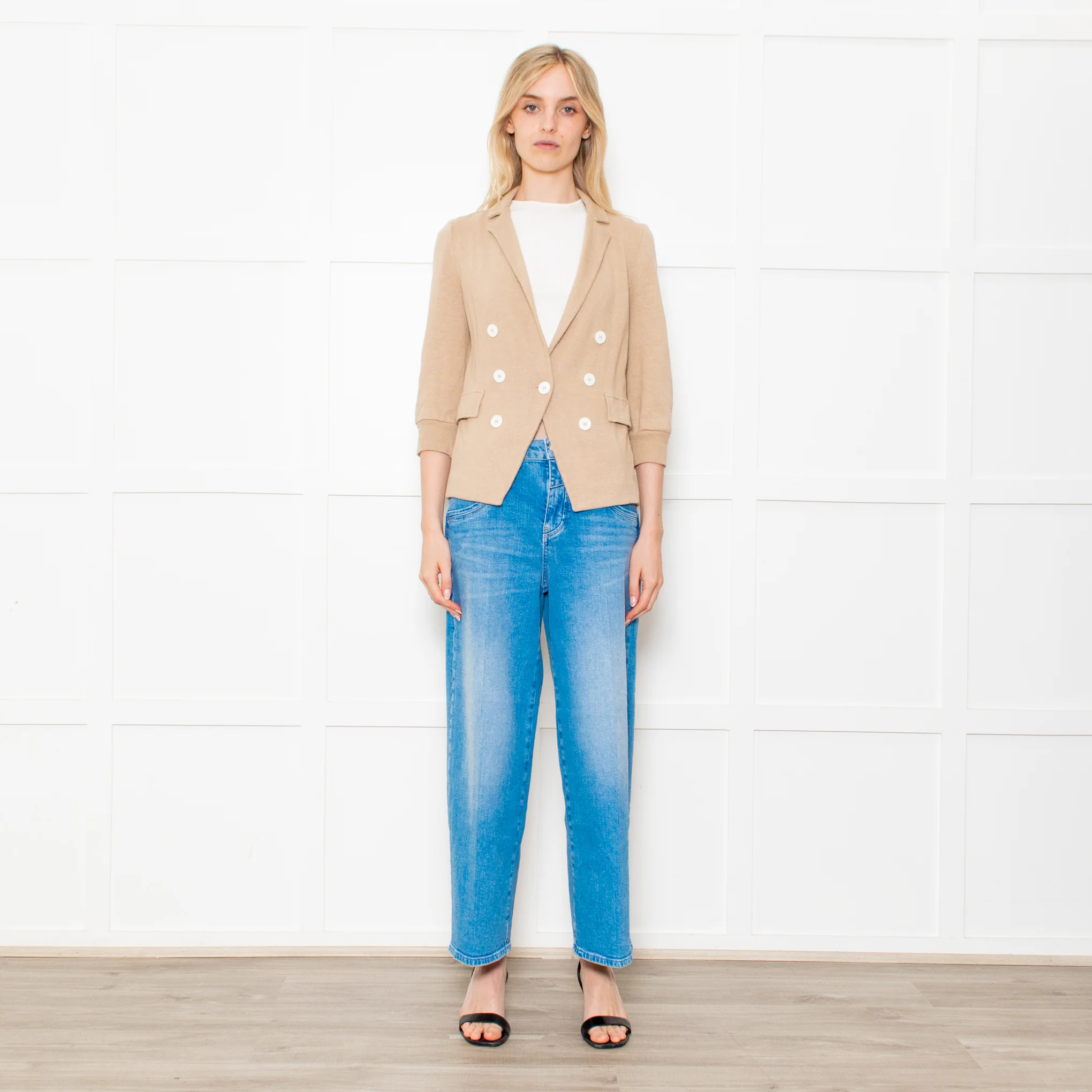 Amina Rubinacci Biscuit Coloured Knitted Short Jacket