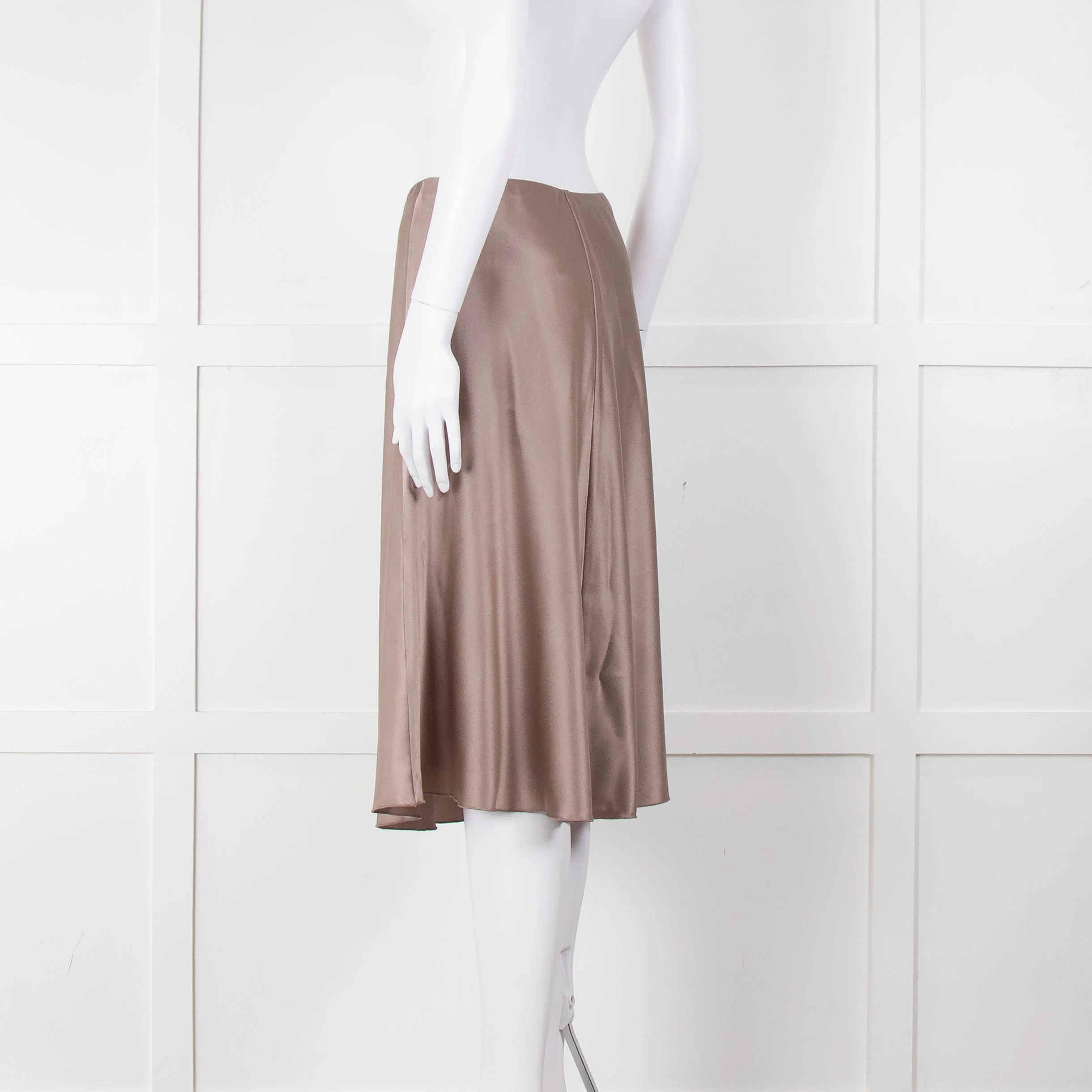Amina Rubinacci Brown Silk Skirt With Elasticated Waist - Image 6
