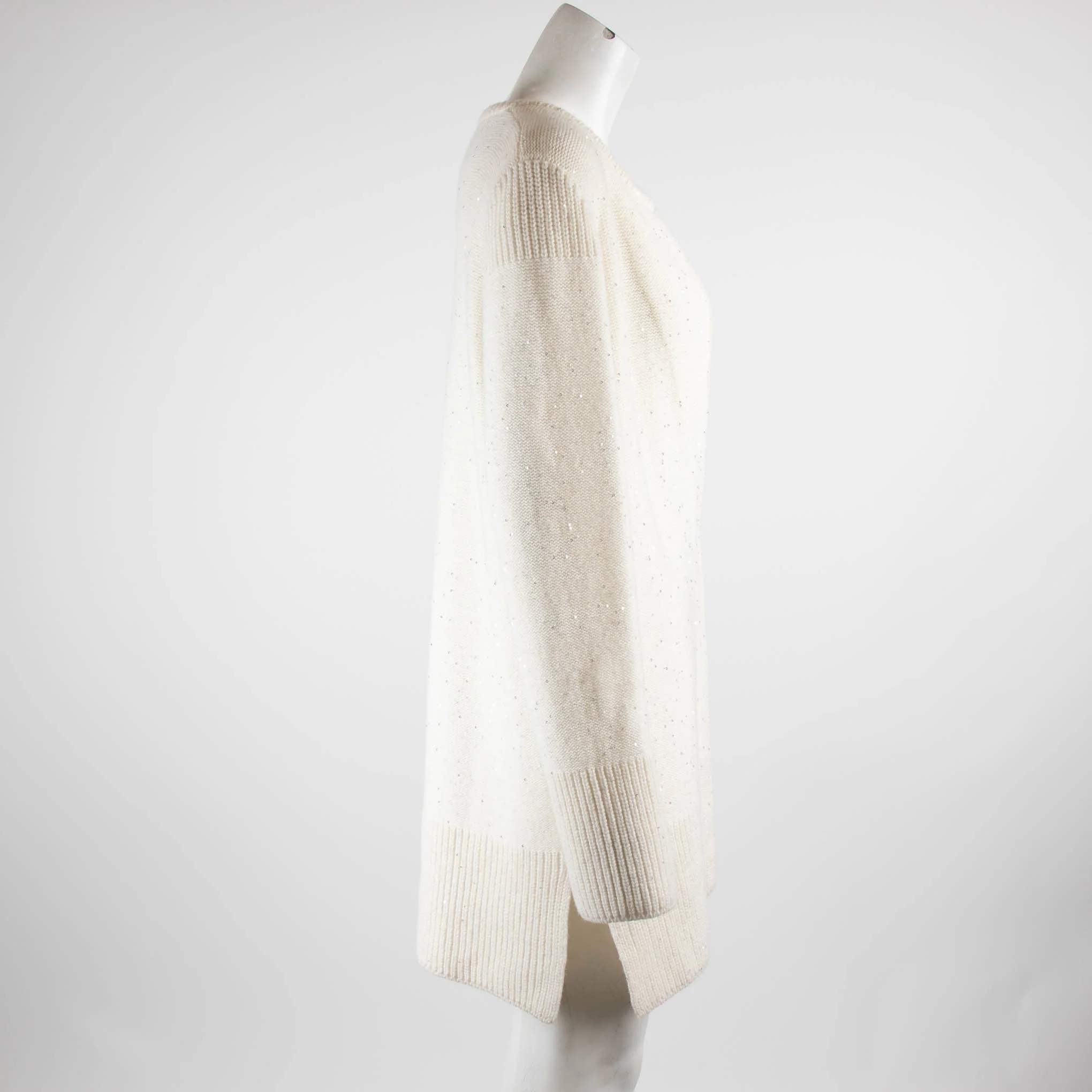 Amina Rubinacci Cream Sequin Knit Cardigan - Image 2