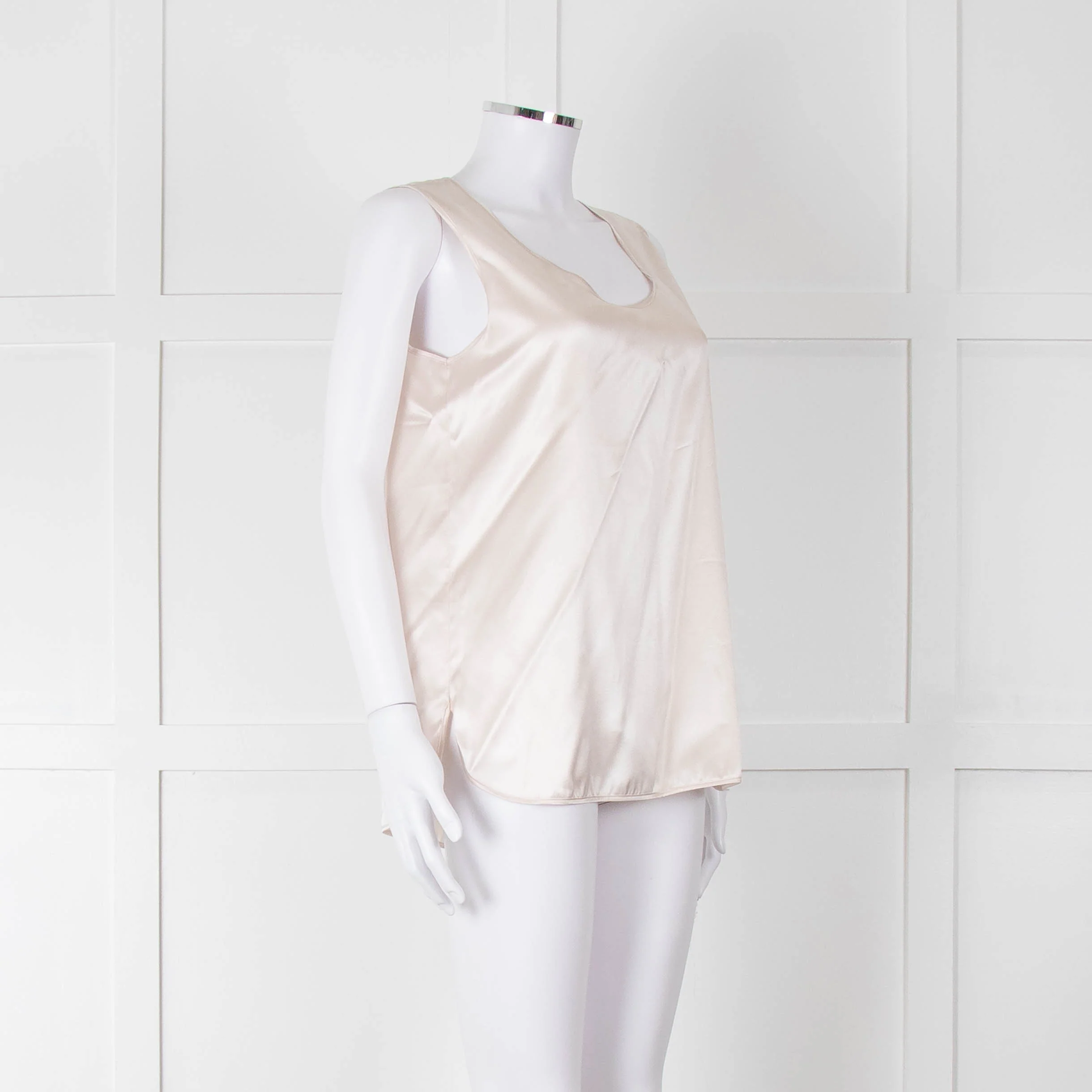 Amina Rubinacci Nude Silk Sleeveless Top - Image 2