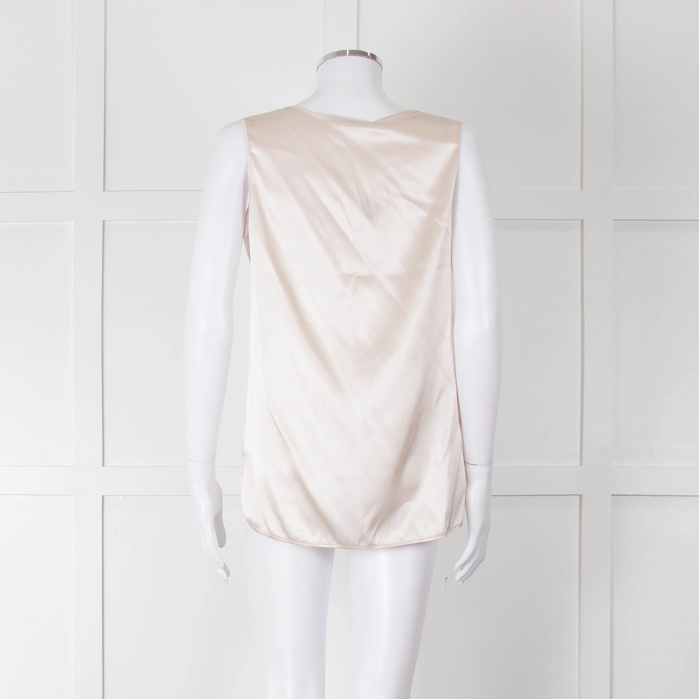 Amina Rubinacci Nude Silk Sleeveless Top - Image 5
