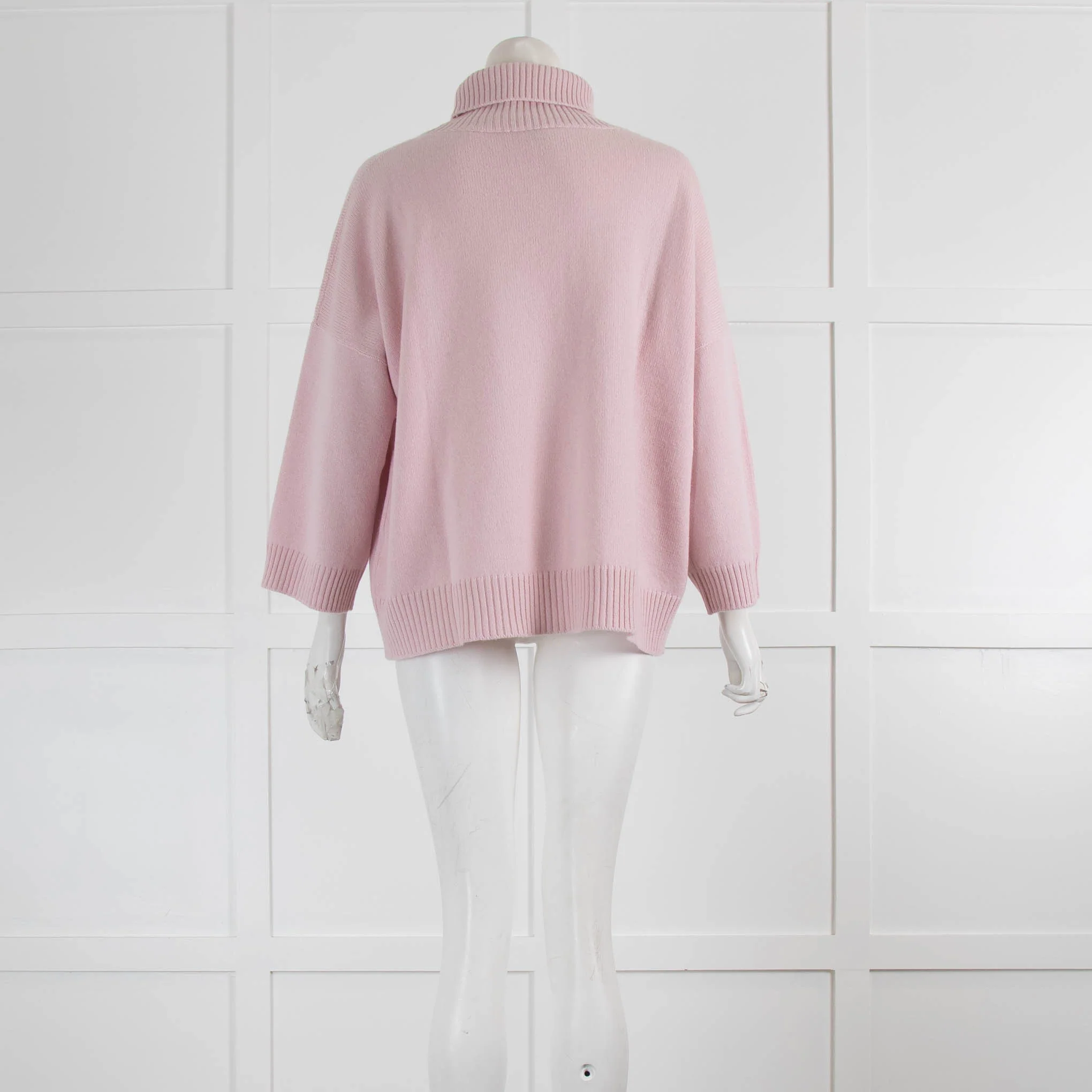 Amina Rubinacci Pale Pink Cashmere Rollneck Jumper - Image 3