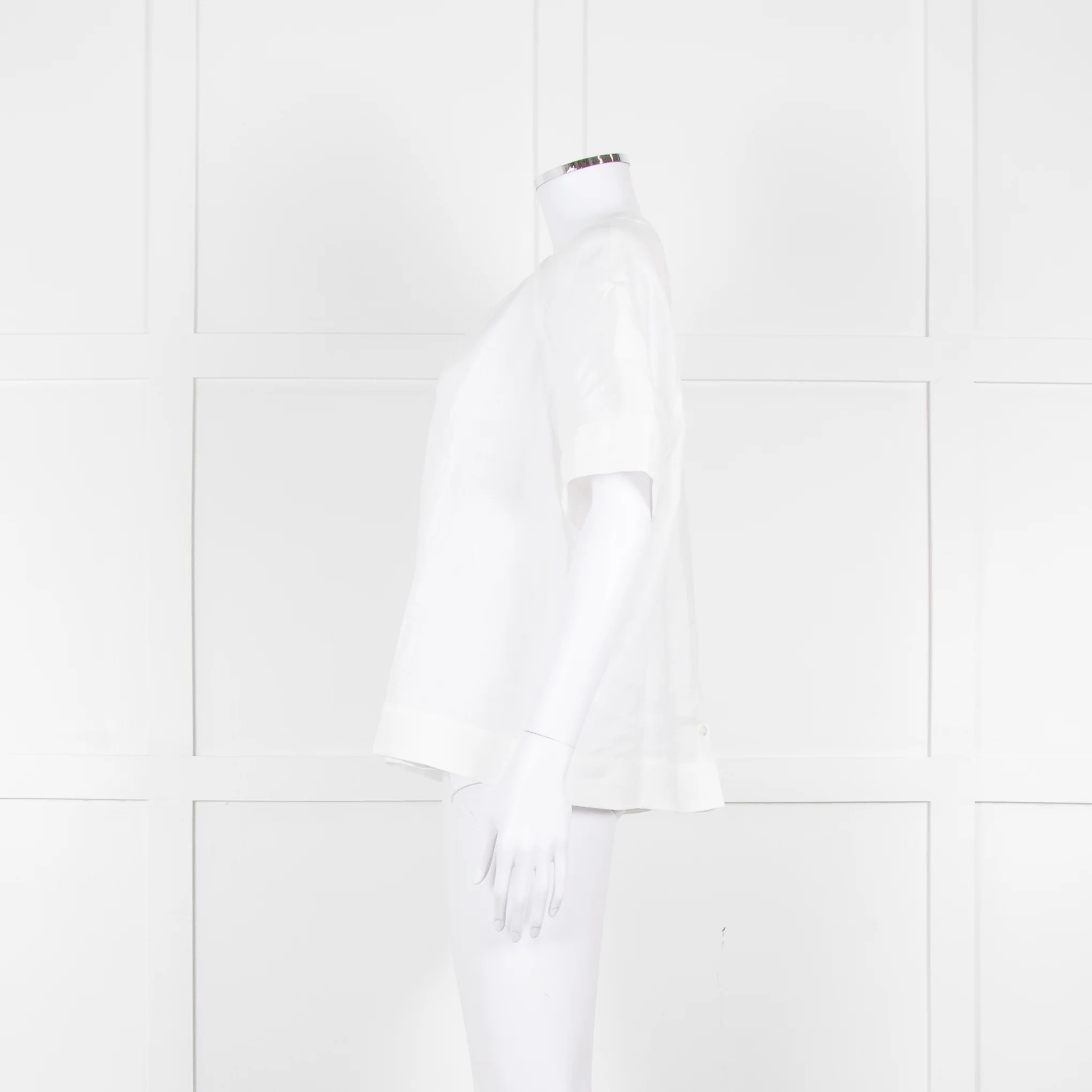 Amina Rubinacci White Linen Short Sleeve Top - Image 7