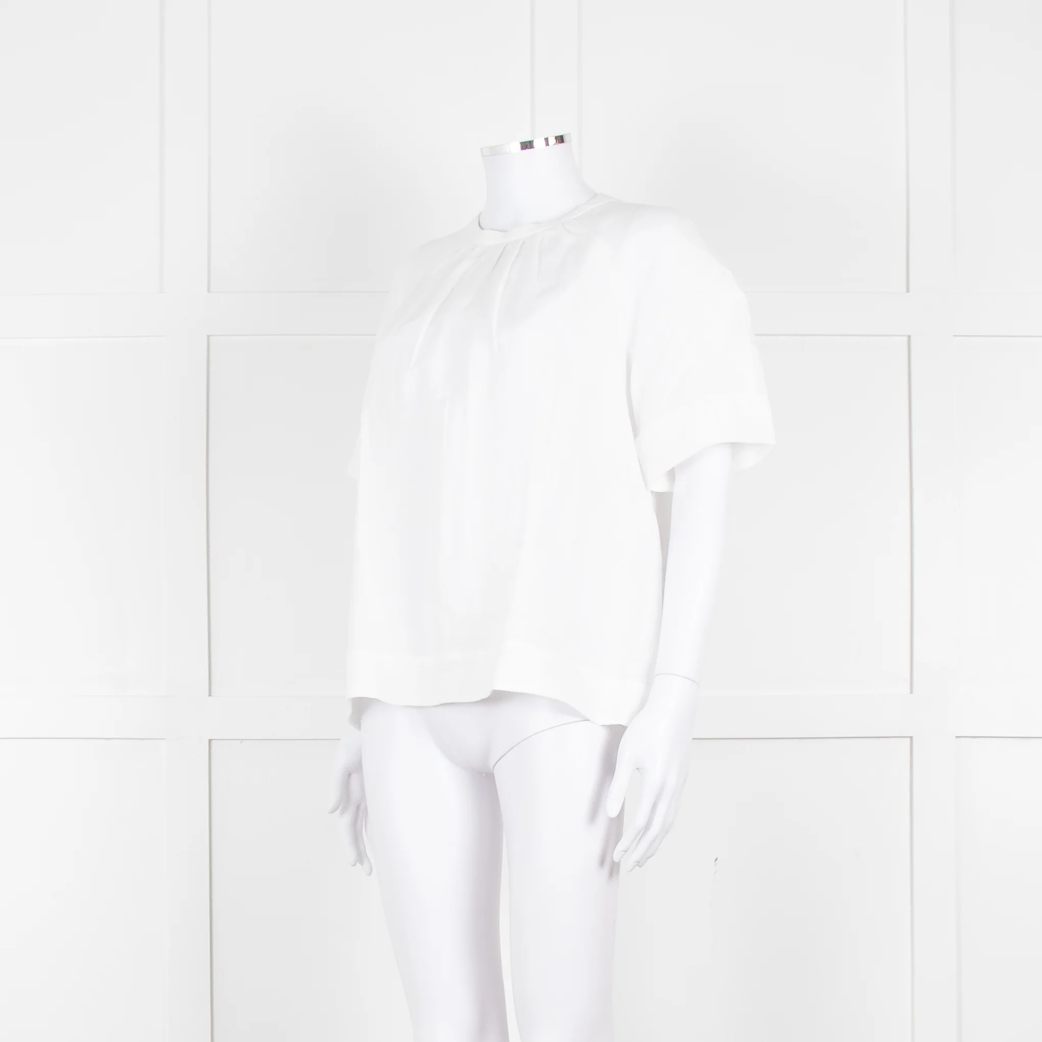Amina Rubinacci White Linen Short Sleeve Top - Image 8