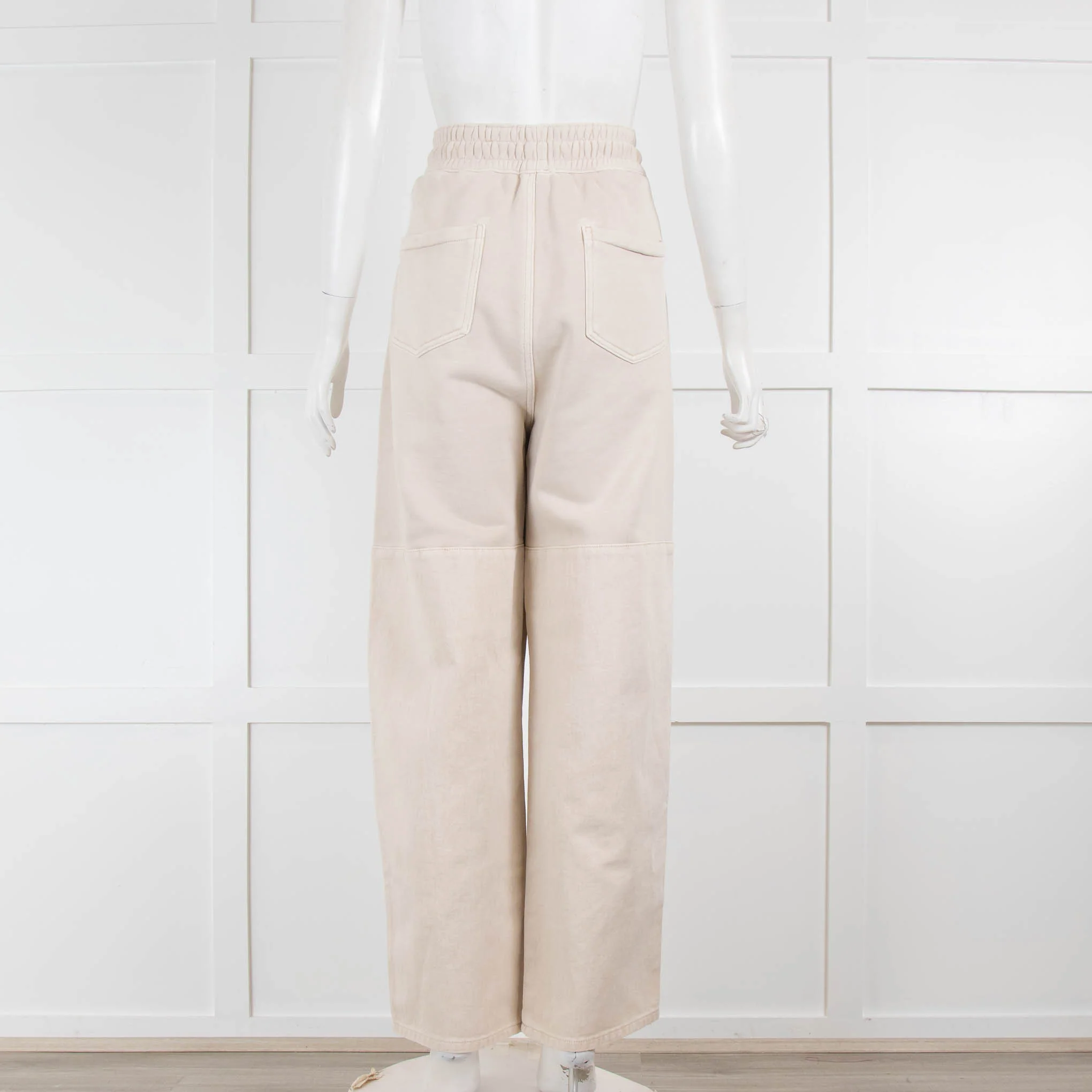 Amomento Beige Contrast Denim Joggers - Image 3