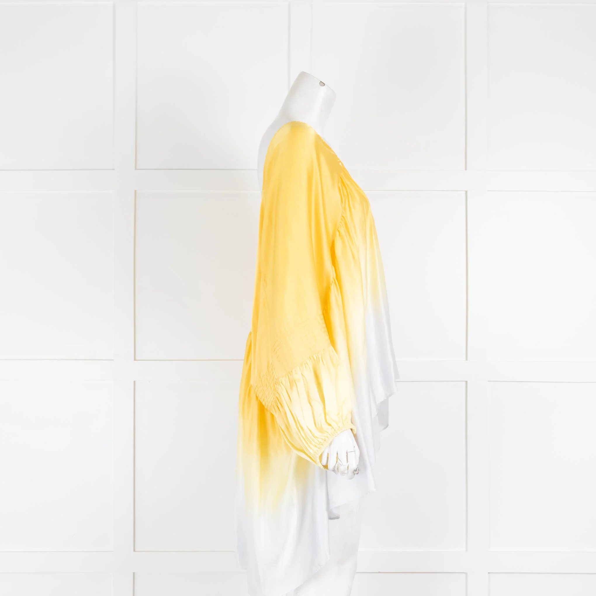 Anaak Yellow White Ombre Print Silk Wide Top - Image 2