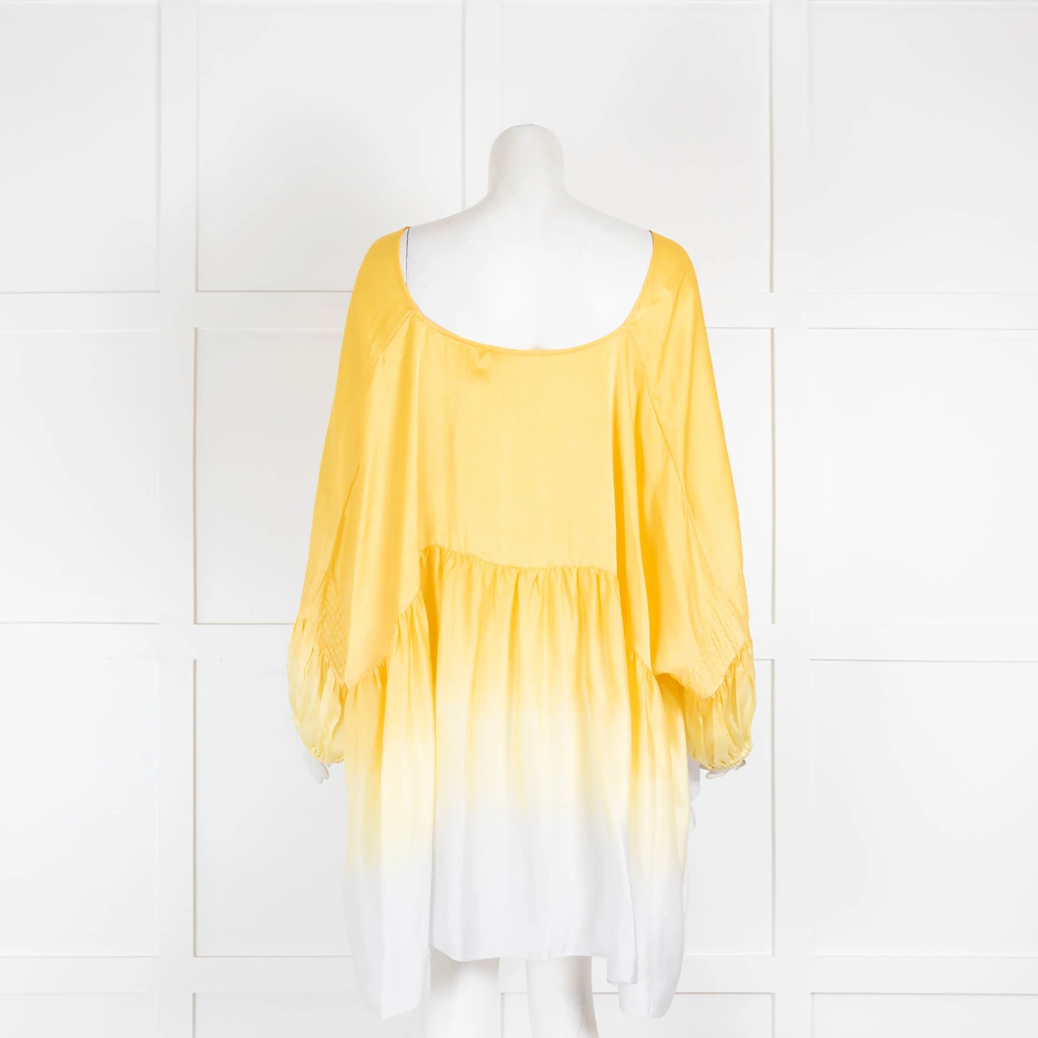 Anaak Yellow White Ombre Print Silk Wide Top - Image 3