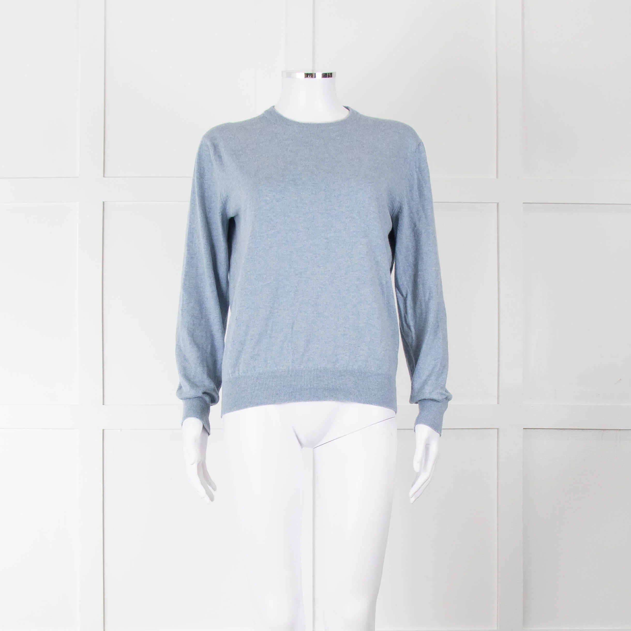 Anglo - Italian Pale Blue Cashmere Cotton Blend Sweater