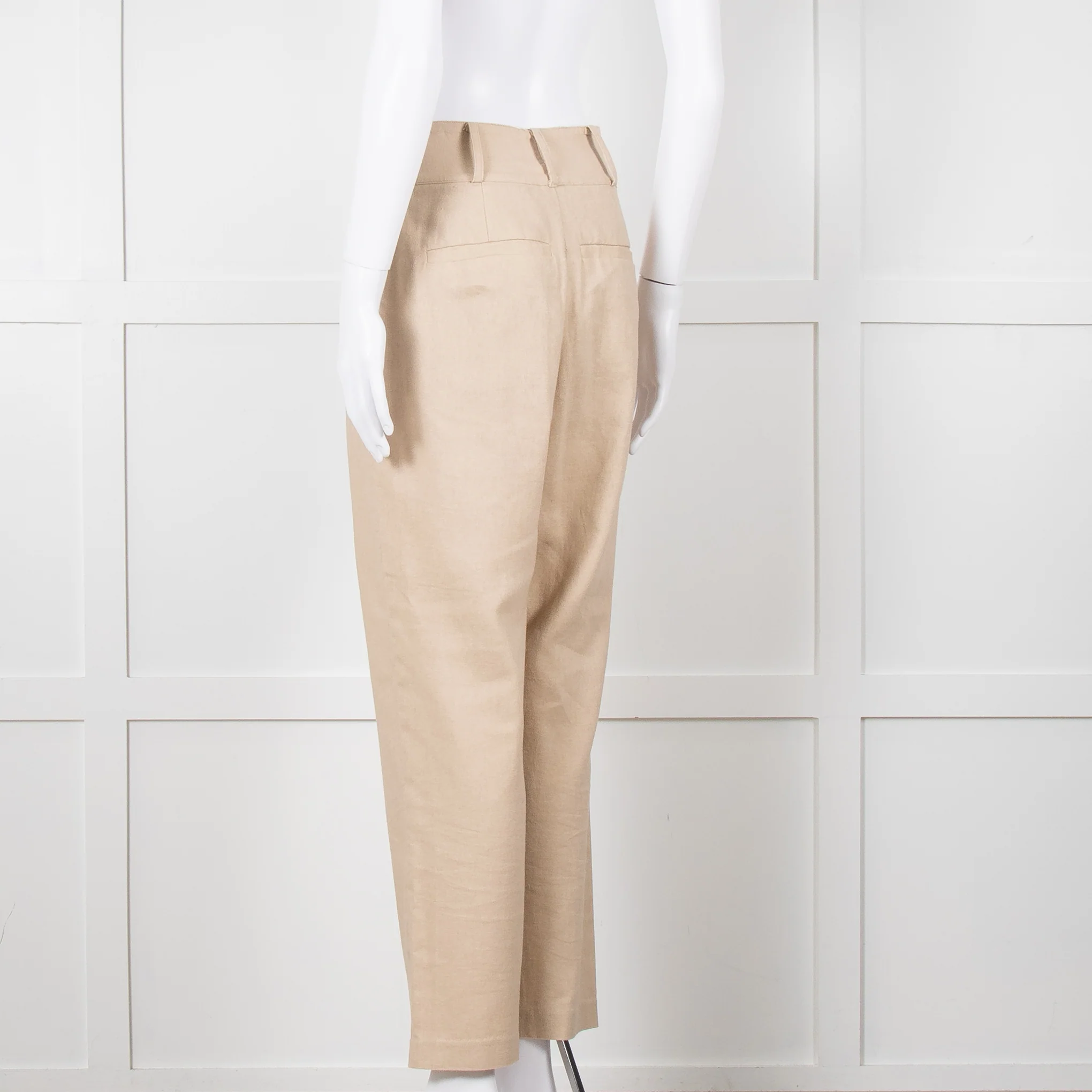 Anine Bing Beige Linen Trousers With Front Pleats - Image 6