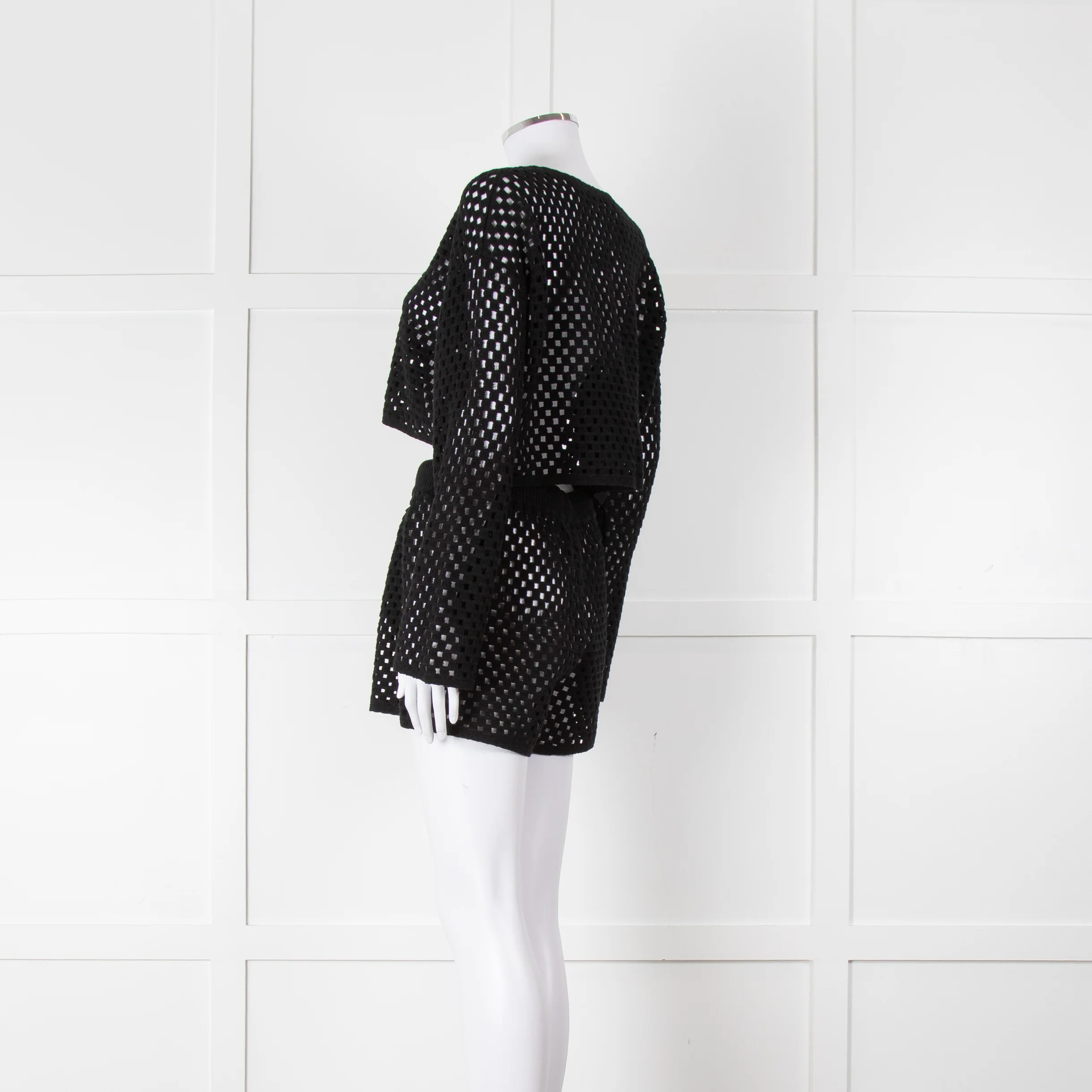 Anine Bing Black Crochet Knit Longsleeve Top - Image 14