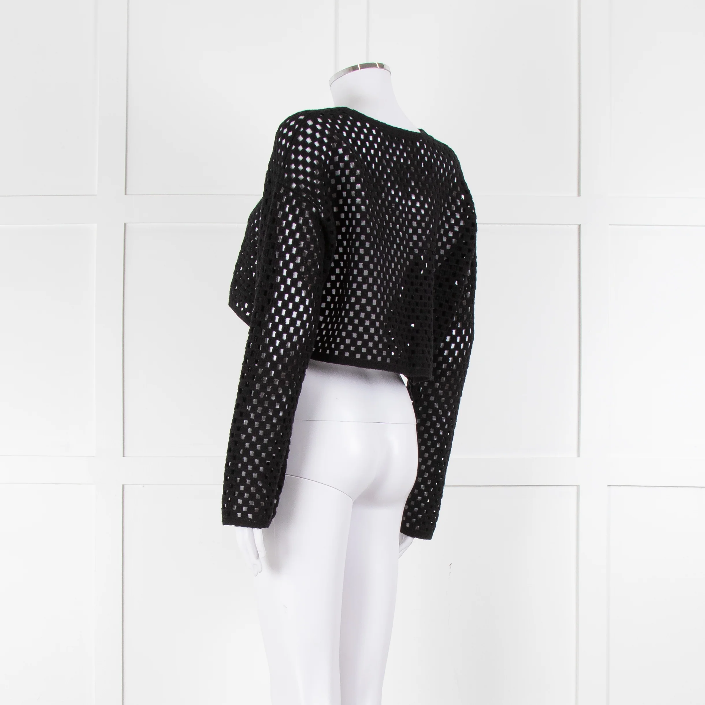 Anine Bing Black Crochet Knit Longsleeve Top - Image 7