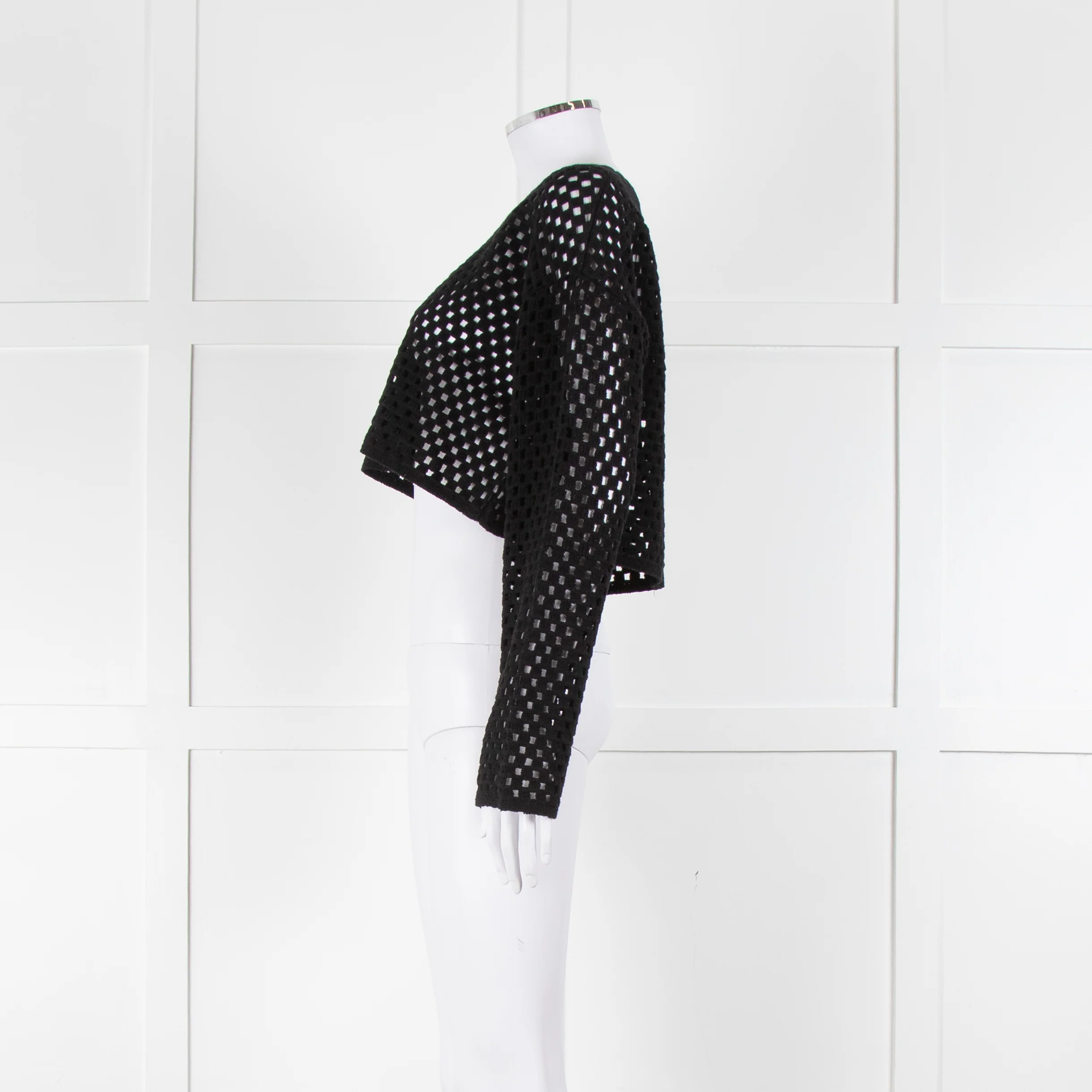 Anine Bing Black Crochet Knit Longsleeve Top - Image 8