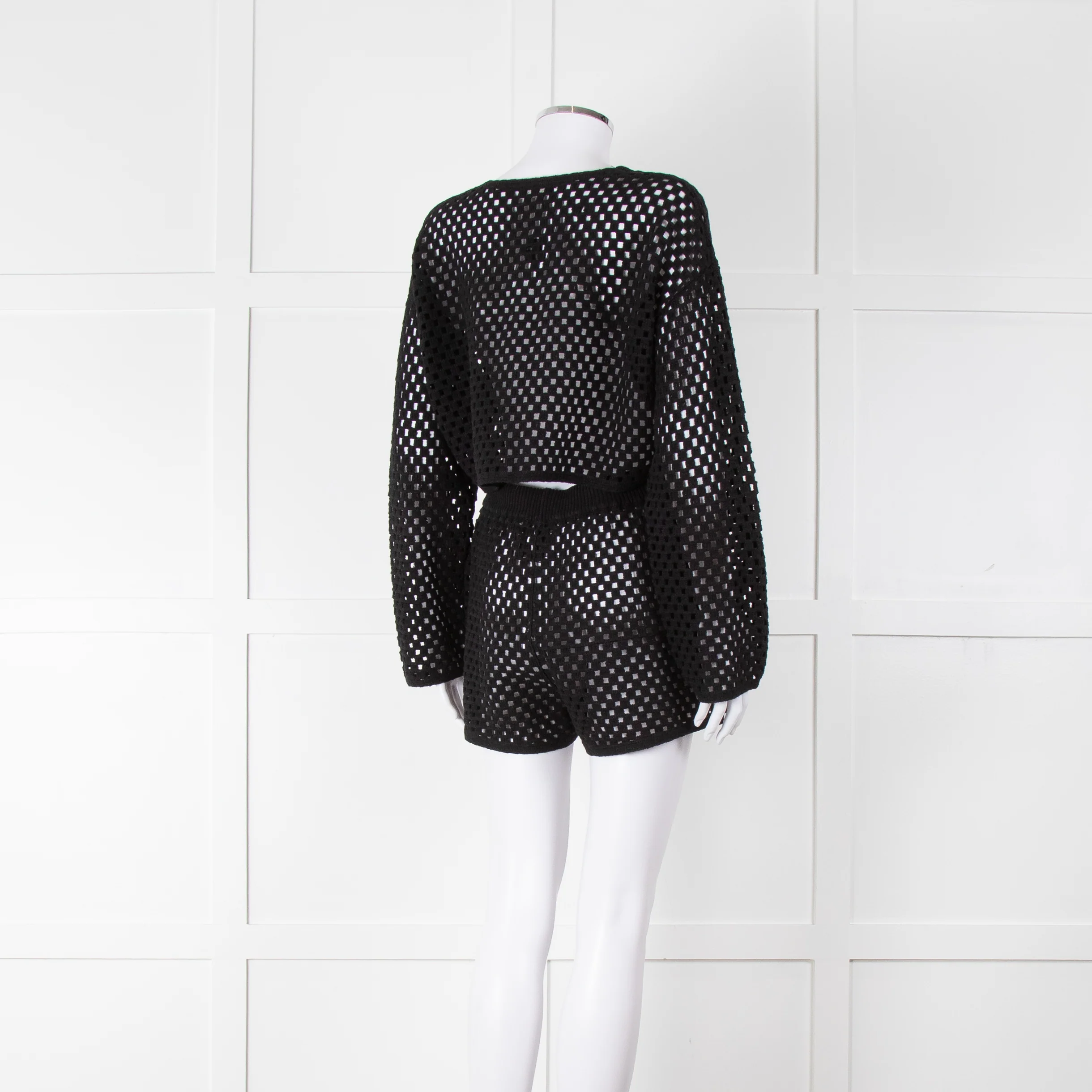 Anine Bing Black Crochet Knit Shorts - Image 12