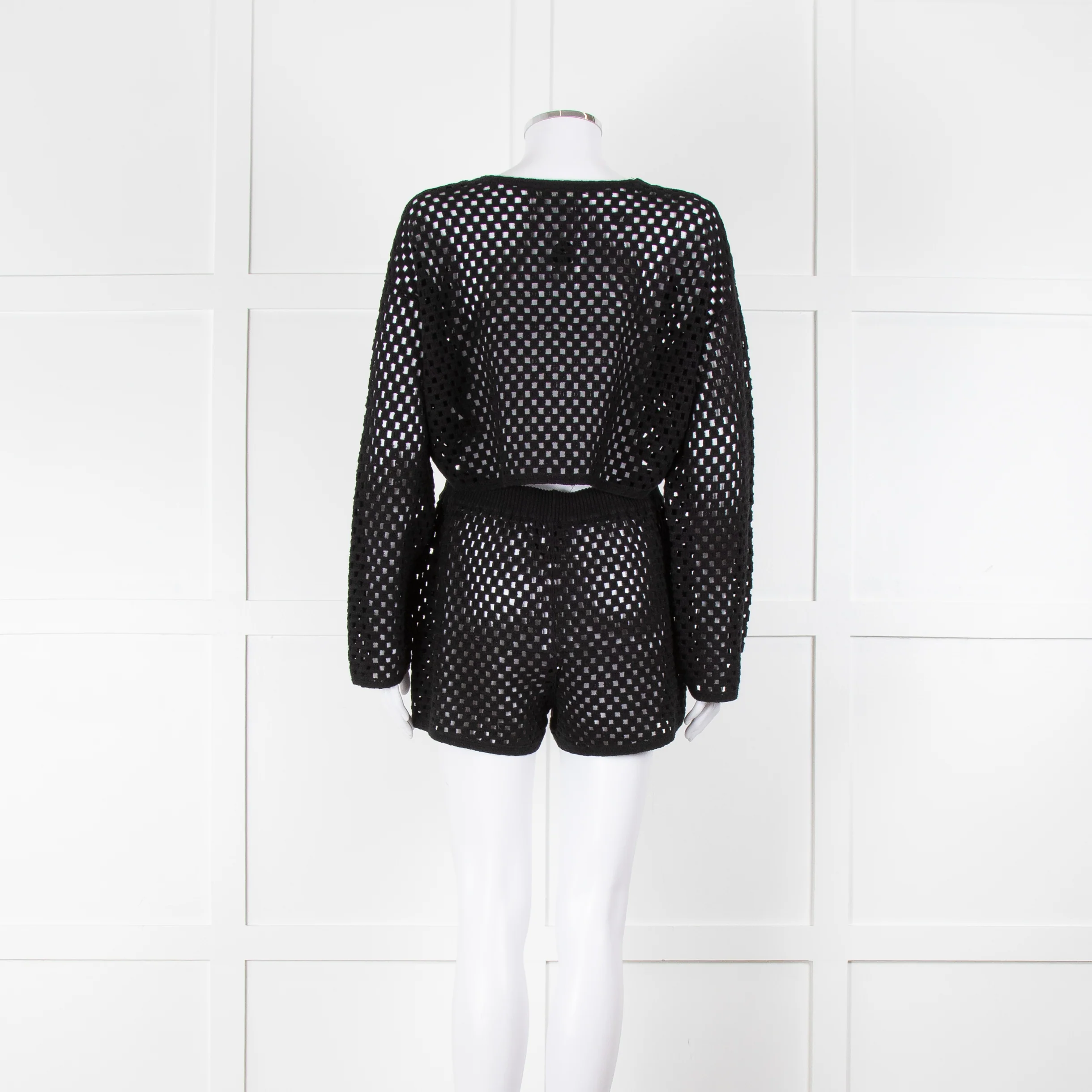 Anine Bing Black Crochet Knit Shorts - Image 13