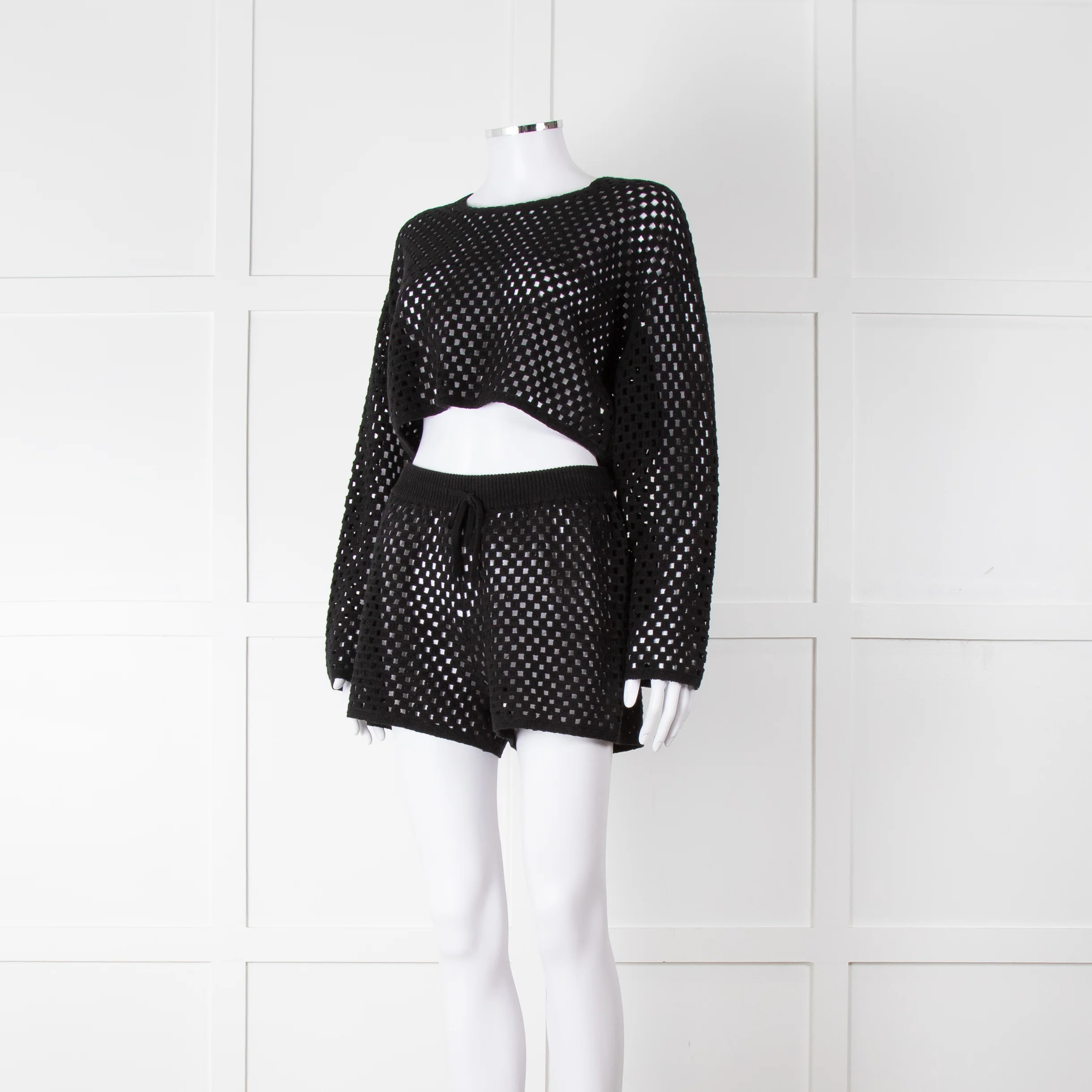 Anine Bing Black Crochet Knit Shorts - Image 15