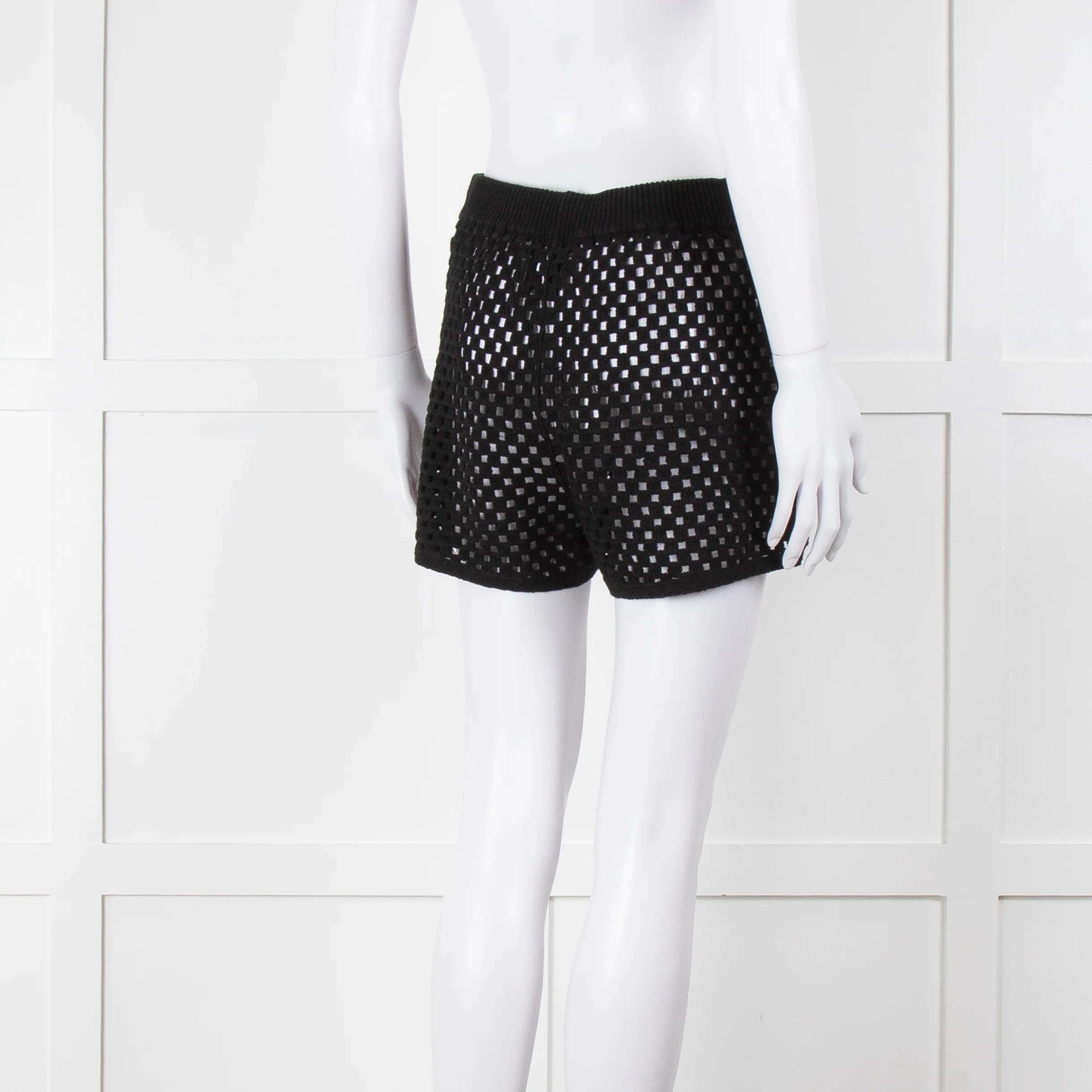 Anine Bing Black Crochet Knit Shorts - Image 5