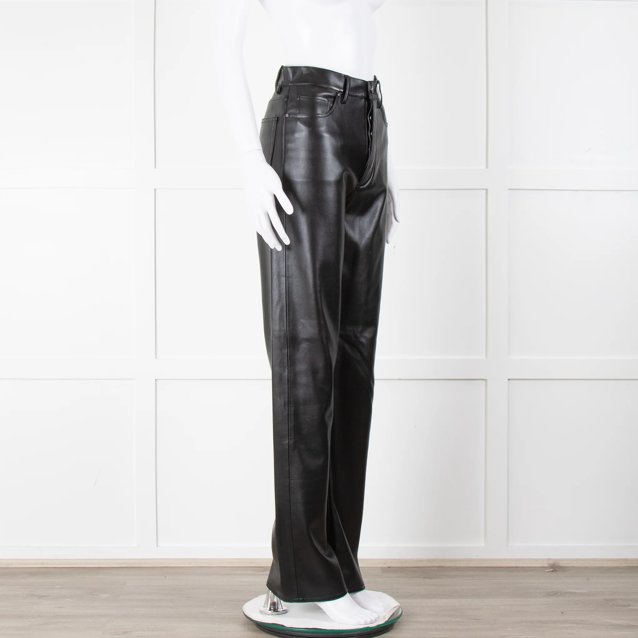 Anine Bing Black Faux Leather Trousers - Image 2