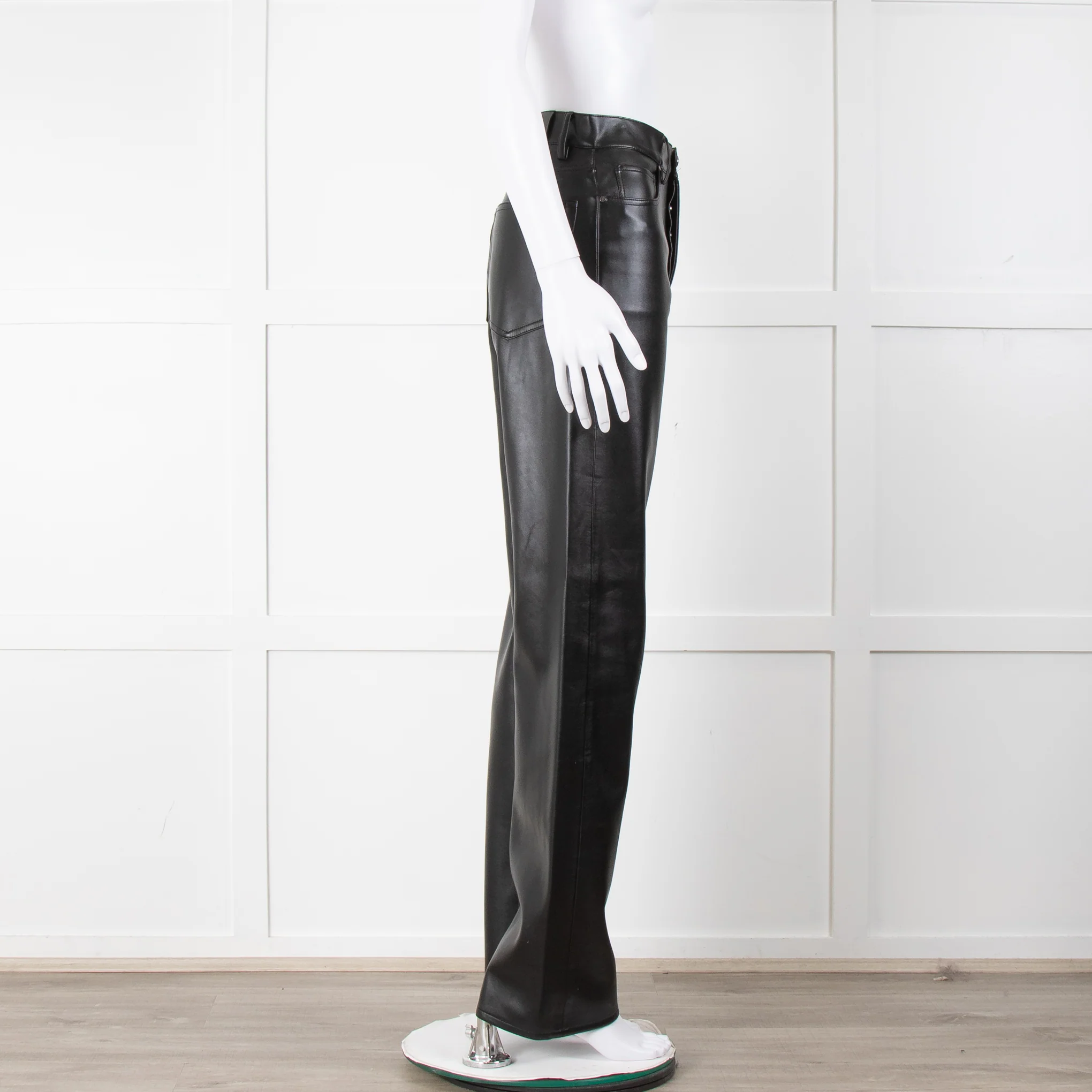 Anine Bing Black Faux Leather Trousers - Image 3