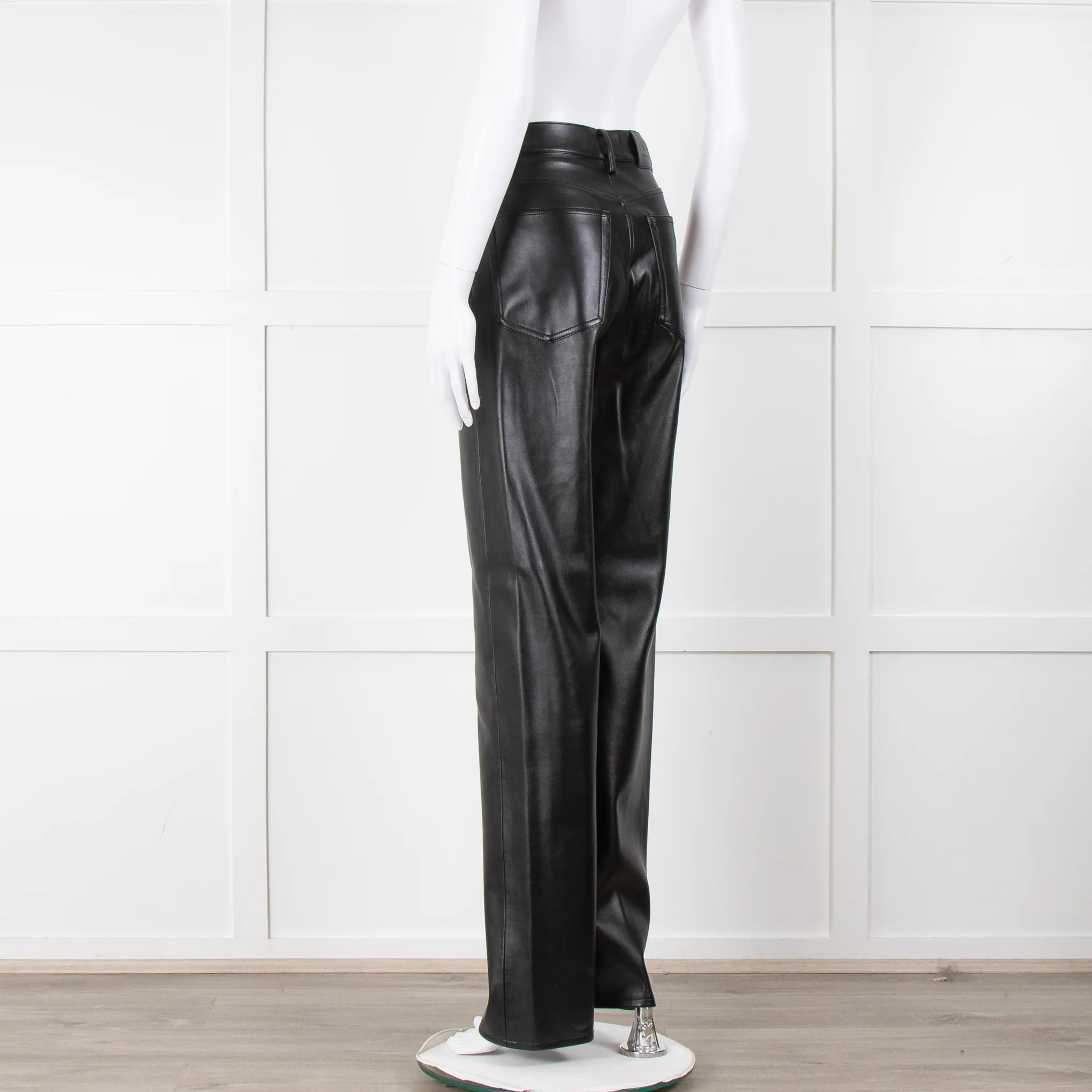 Anine Bing Black Faux Leather Trousers - Image 6