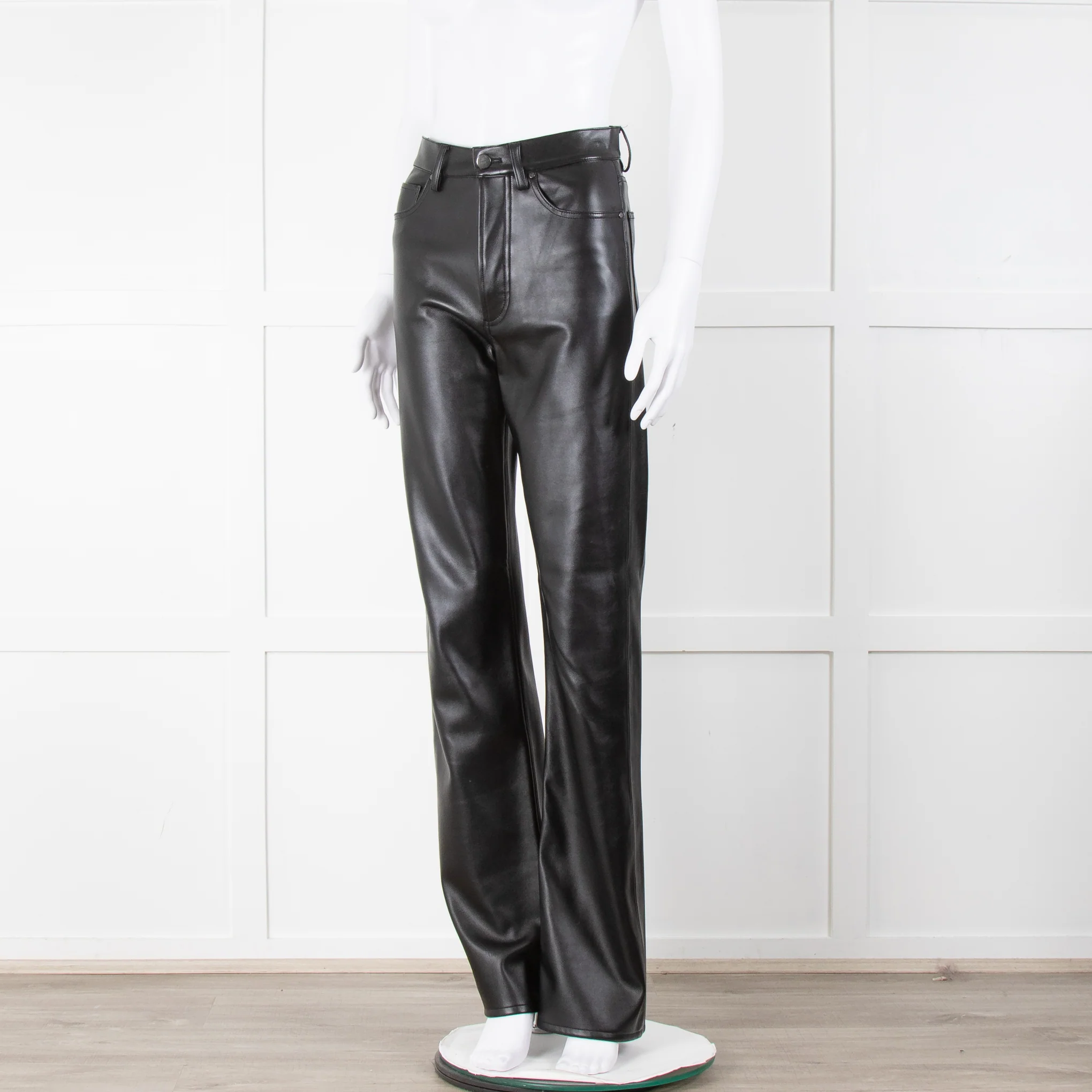 Anine Bing Black Faux Leather Trousers - Image 8