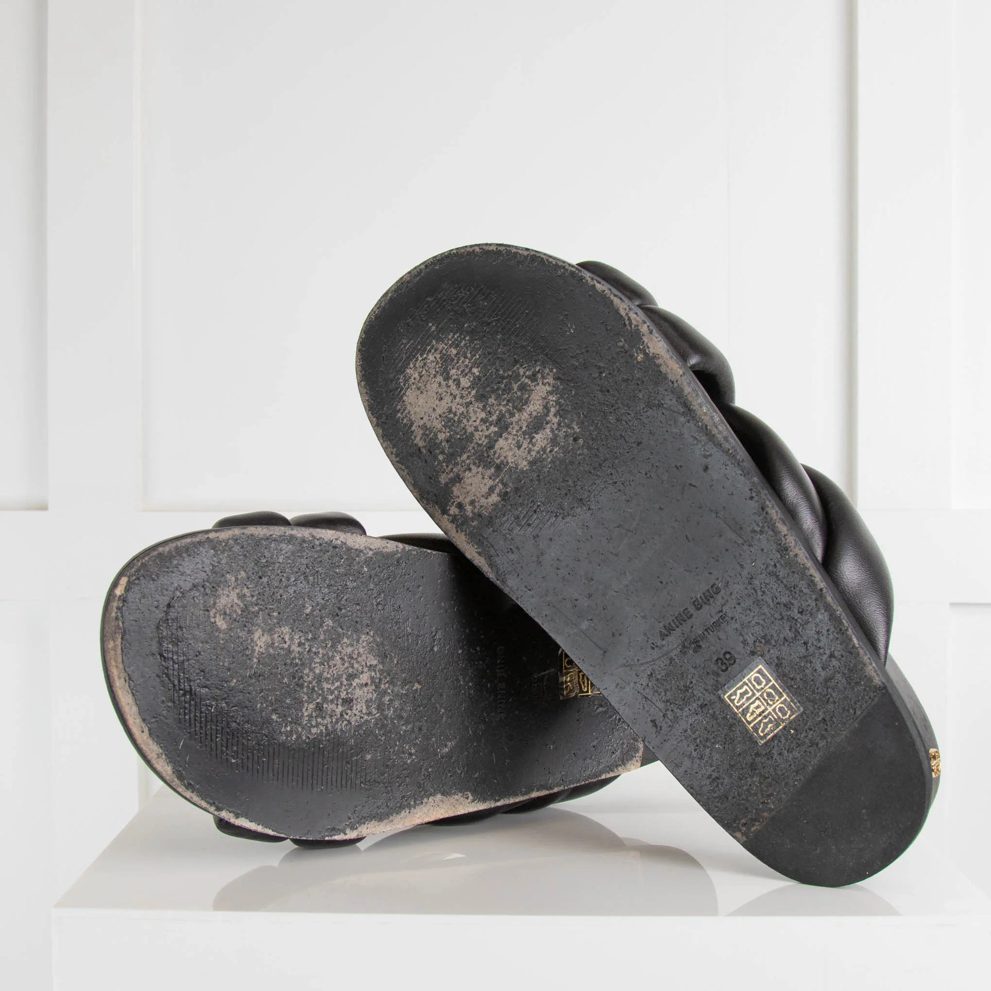 Anine Bing Black Lizzie Slides - Image 5