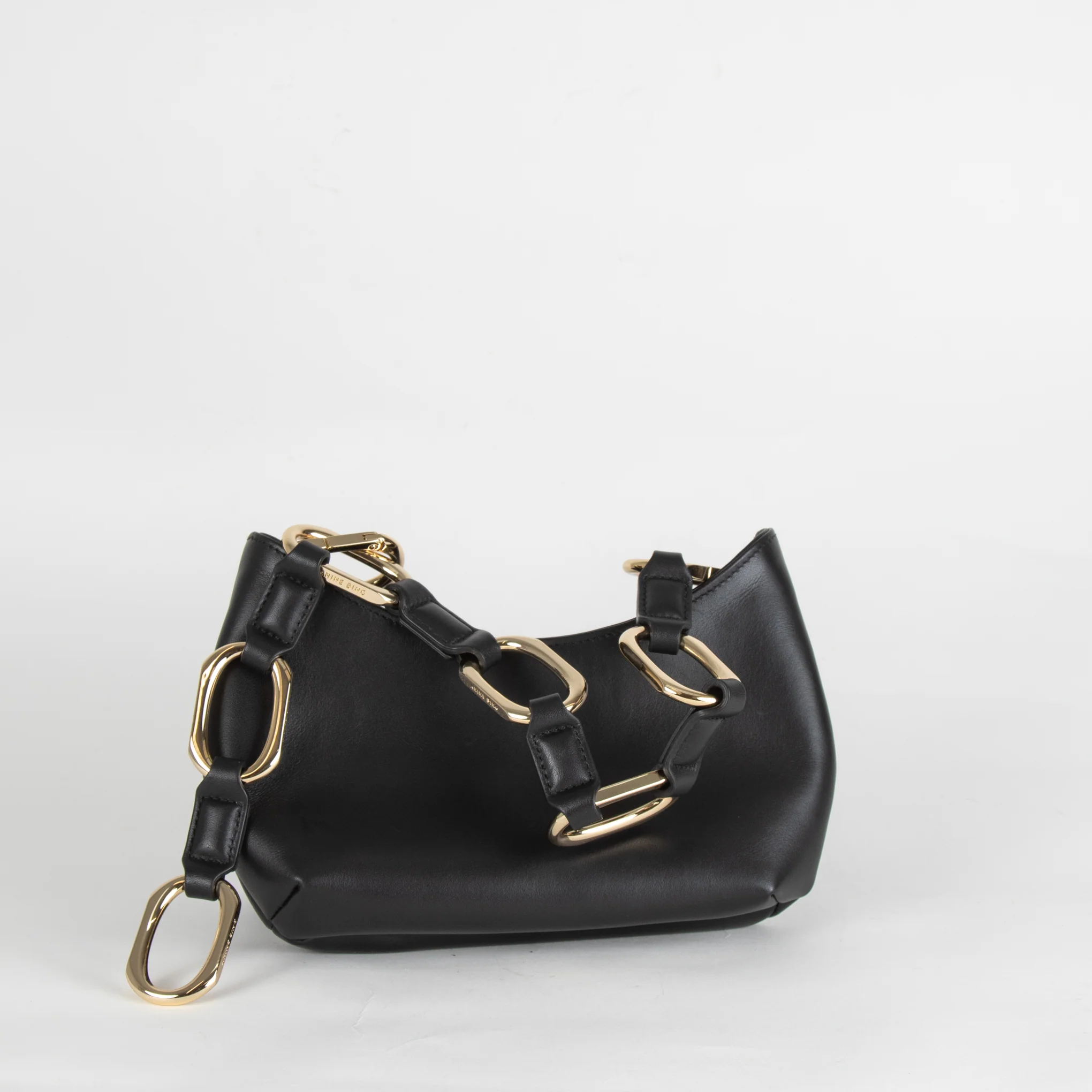 Anine Bing Black Mini Jody Bag With Gold Link Chain - Image 5