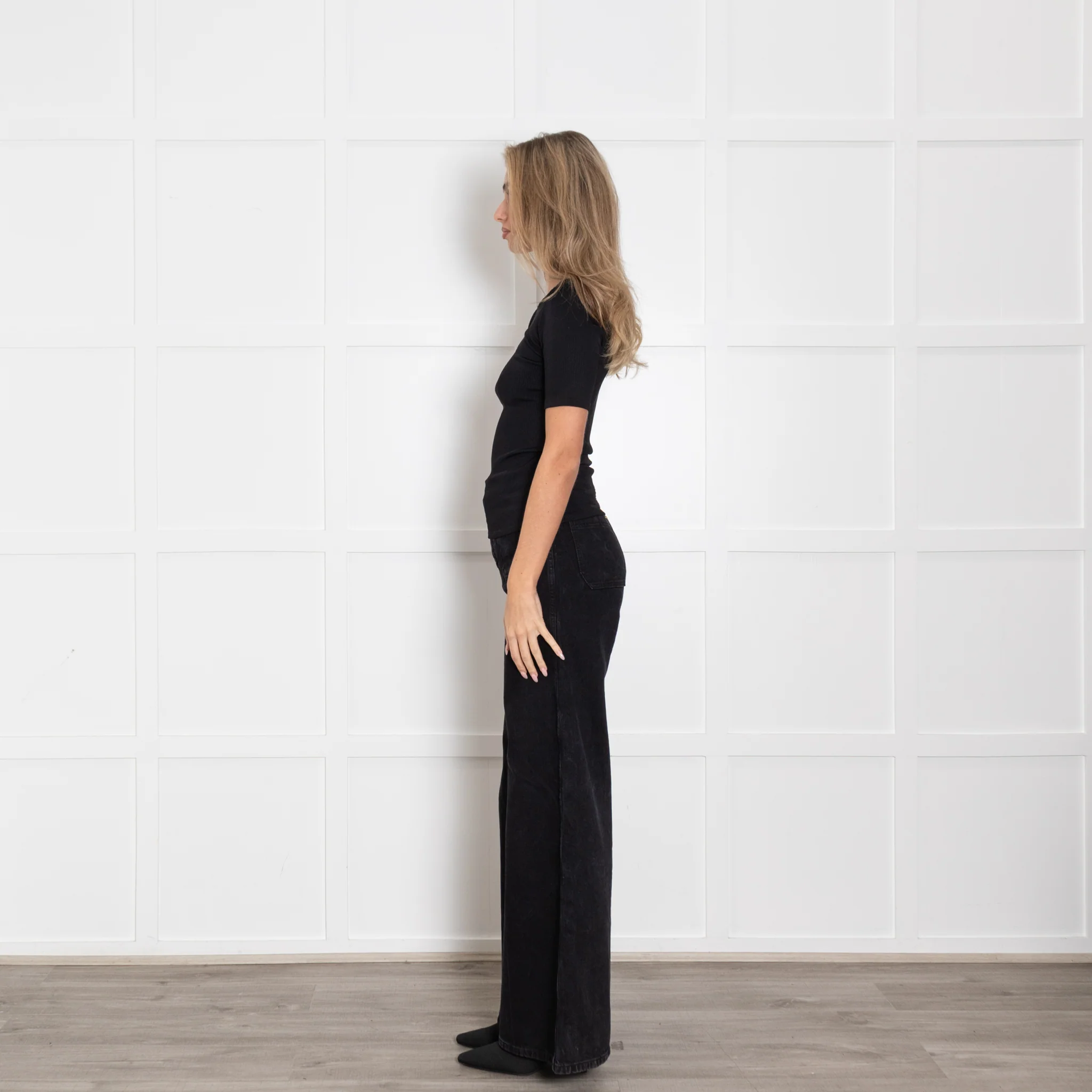 Anine Bing Black Ribbed T Shirt - Image 4